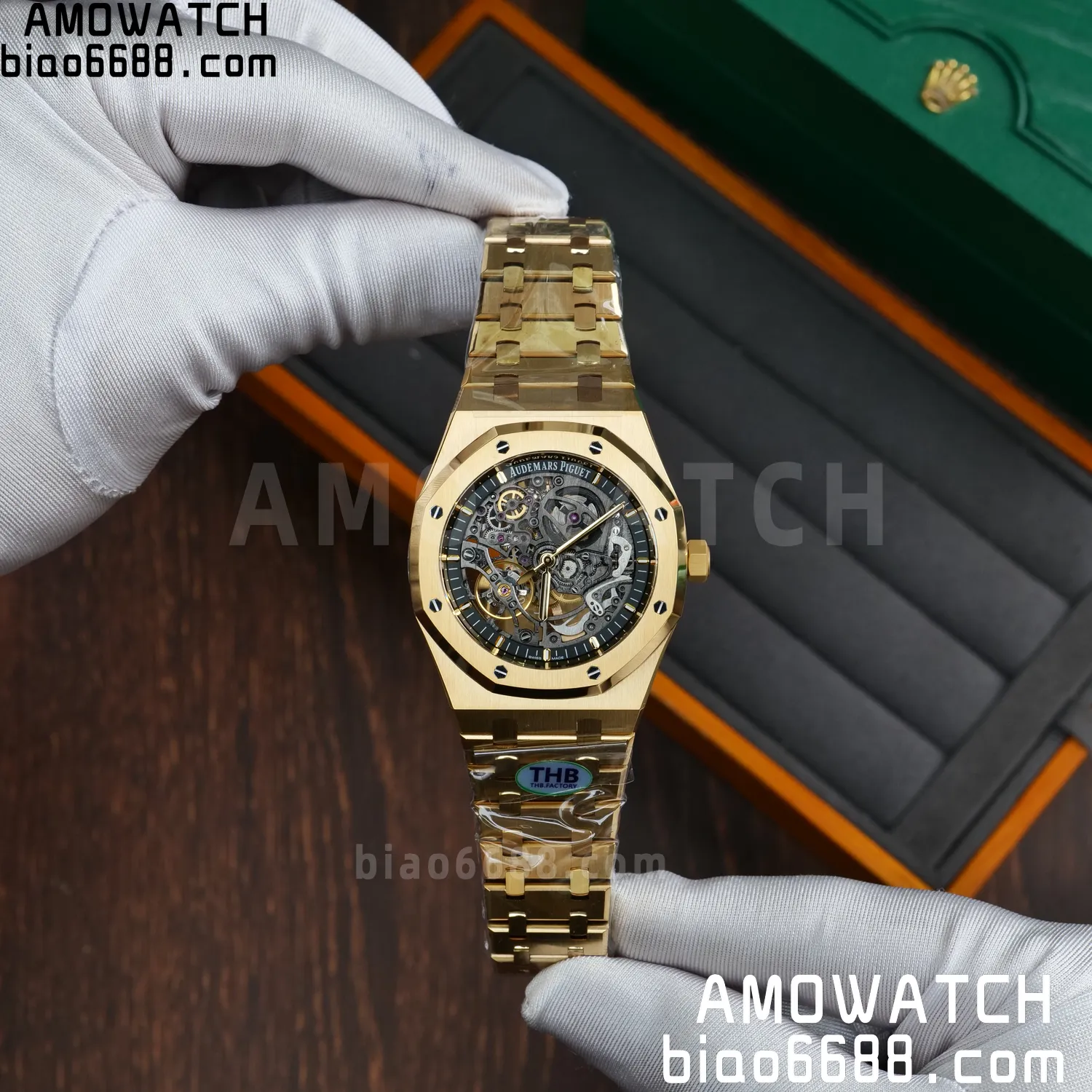 AP Royal Oak 41mm Skeleton 15407 YG THB Factory 1:1 Best Edition Skeleton Dial on RG Bracelet A3132 V2 61 10ae646ab1201dc 阿默表行AmoWatch