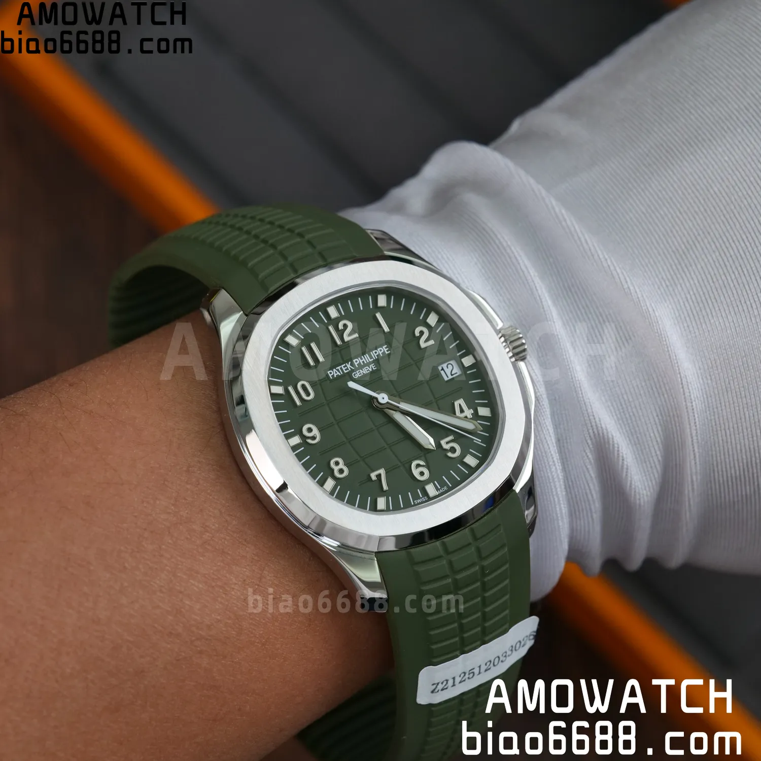 Custom Made PP Aquanaut 5168G 42mm Green Dial on Green Rubber Strap(Weighted) 89 10c4bc698960a6e 阿默表行AmoWatch