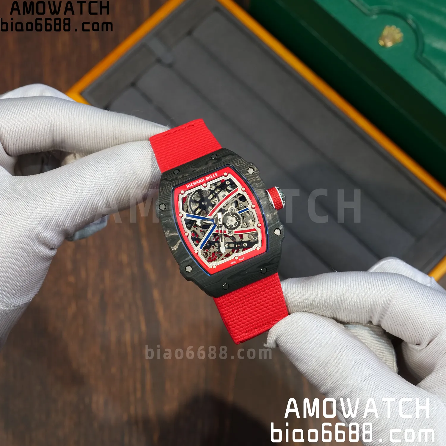 RICHARD MILLE RM67-02 Black NTPT Best Edition Norway Dial on Red Nylon strap CRMA7 Clone V9 66 1296df22b5e829f AMO Watch