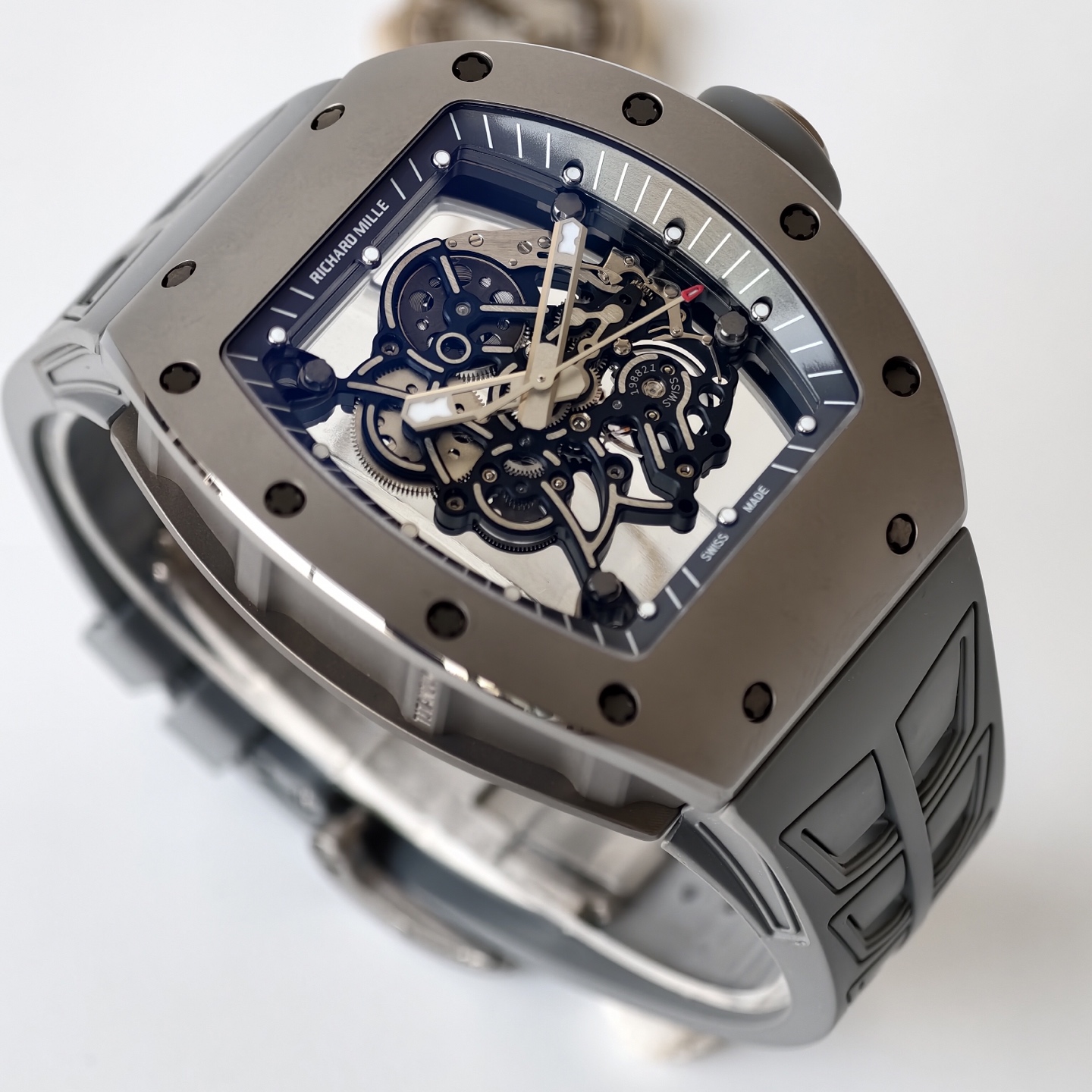 RM055 Gray Ceramic UMI 1:1 Best Edition on Shark Rubber Strap RMUL2 Free Sprung 21 12cde741b8ea2f9 AMO Watch