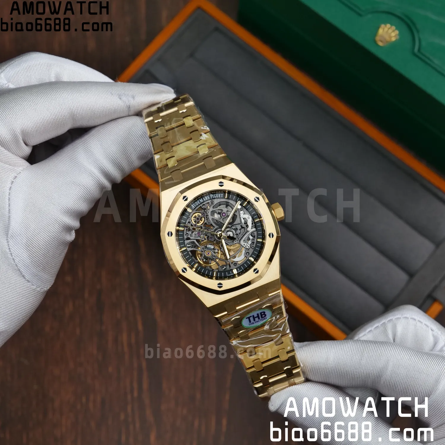 AP Royal Oak 41mm Skeleton 15407 YG THB Factory 1:1 Best Edition Skeleton Dial on RG Bracelet A3132 V2 60 151020d4821546c 阿默表行AmoWatch