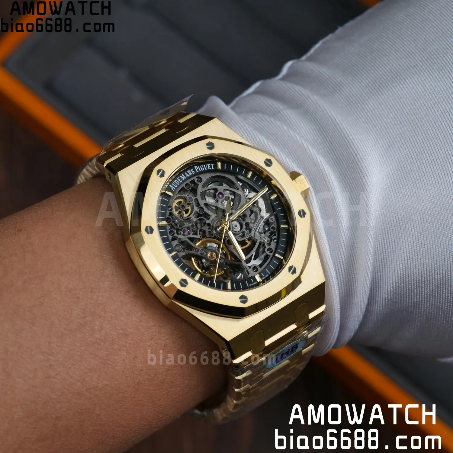 AP Royal Oak 41mm Skeleton 15407 YG THB Factory 1:1 Best Edition Skeleton Dial on RG Bracelet A3132 V2 85 1516e29f8c1a3ee 阿默表行AmoWatch