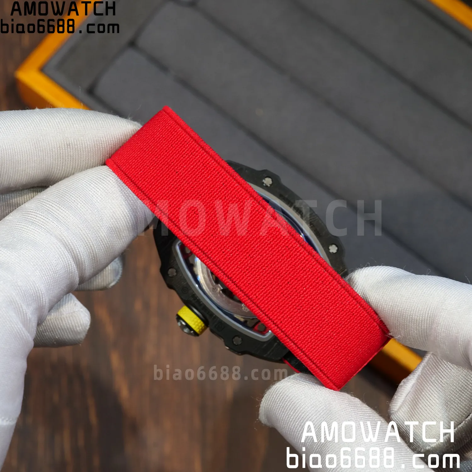 RICHARD MILLE RM67-02 Black NTPT Best Edition Spain Dial on Red Nylon strap CRMA7 Clone V9 95 1675a9e46857158 AMO Watch