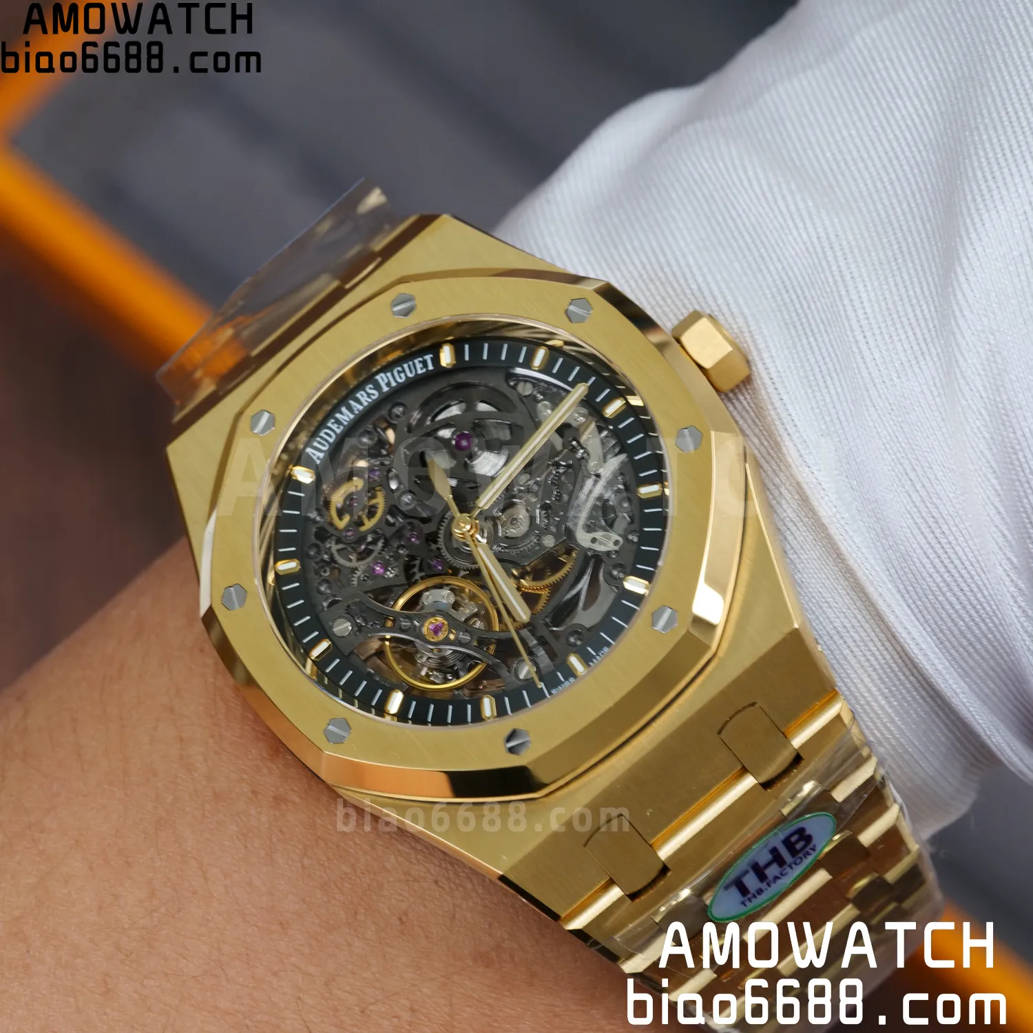 AP Royal Oak 41mm Skeleton 15407 YG THB Factory 1:1 Best Edition Skeleton Dial on RG Bracelet A3132 V2 84 171b698f4cfac40 阿默表行AmoWatch