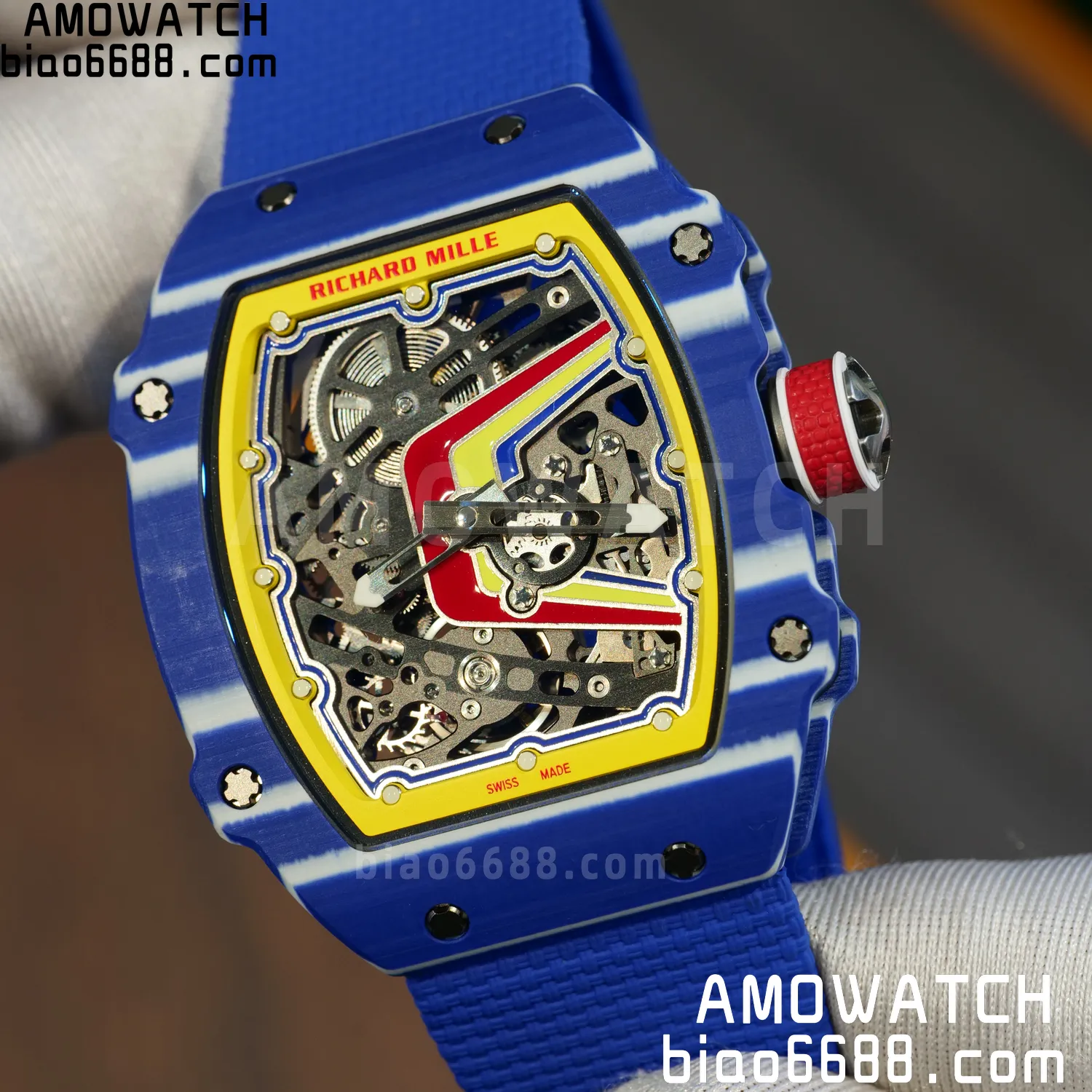 RICHARD MILLE RM67-02 Blue NTPT Best Edition Fernando Alonso Dial on Blue Nylon strap CRMA7 Clone V9 88 17ce7f0e2812690 AMO Watch