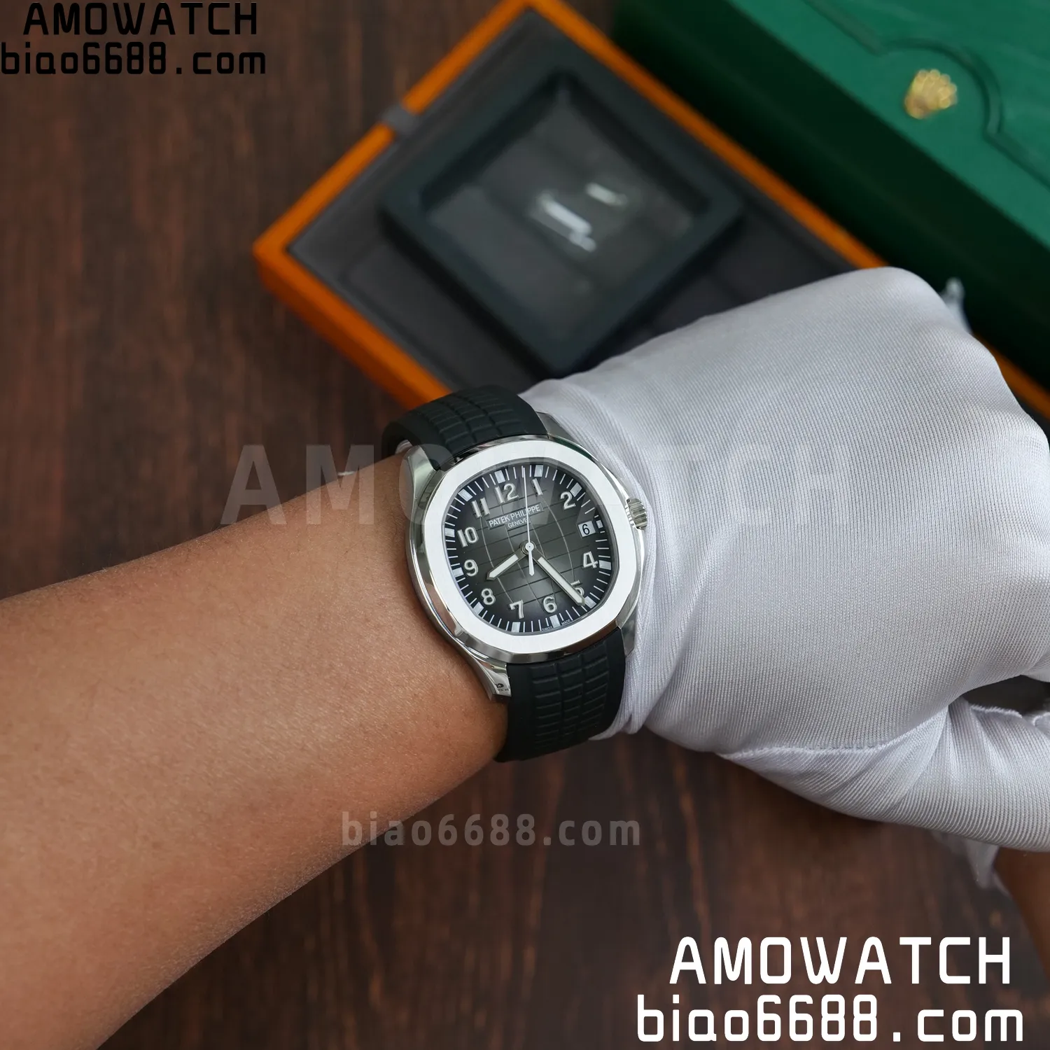 Custom Made PP Aquanaut 5167A ,Modified content :SW factory Gray Dial、 pointer、DEEP Crystal 83 1ac646c4acc8902 AMO Watch