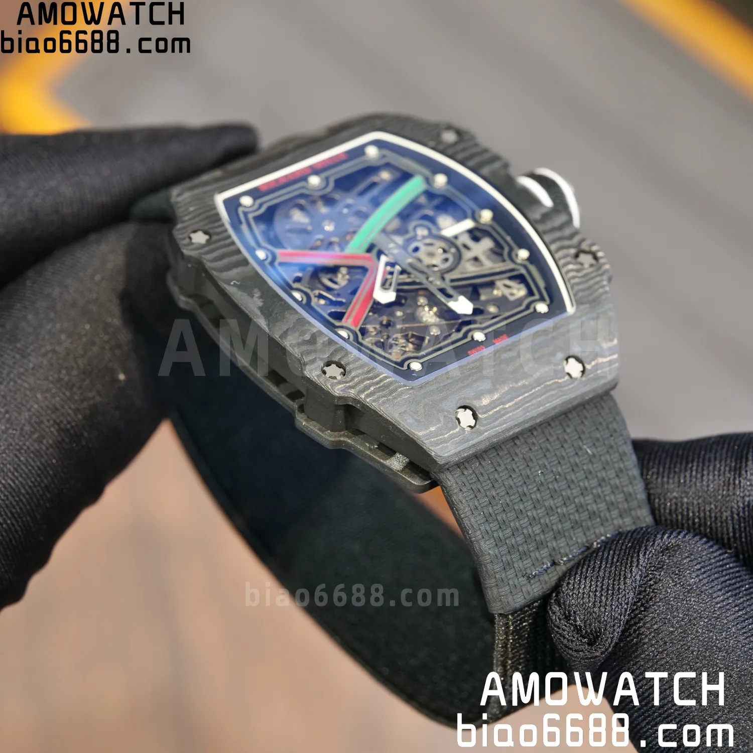 RICHARD MILLE RM67-02 Black NTPT AVF Best Edition UAE Dial on Black Nylon strap CRMA7 Clone 82 1bca93ec1238ca3 AMO Watch