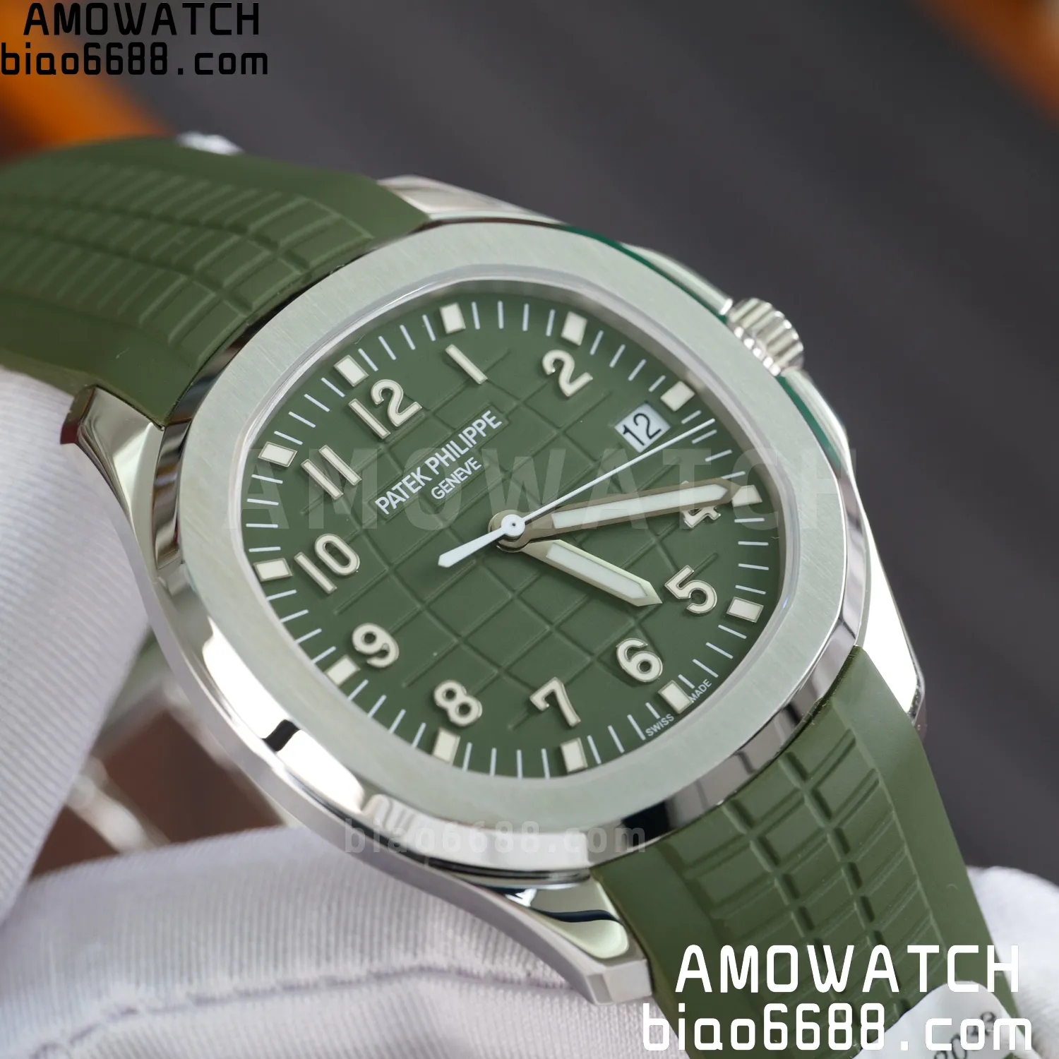 Custom Made PP Aquanaut 5168G 42mm Green Dial on Green Rubber Strap(Weighted) 77 1d6038de62254be 阿默表行AmoWatch