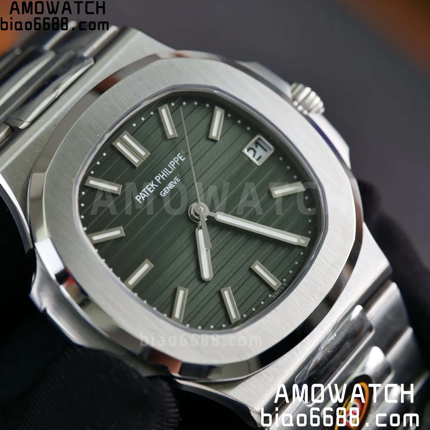 PP Nautilus 5711 DDF 1:1 Best Edition Green Dial on SS Bracelet DD330 Super Clone 82 1eaba61760e24ed AMO Watch