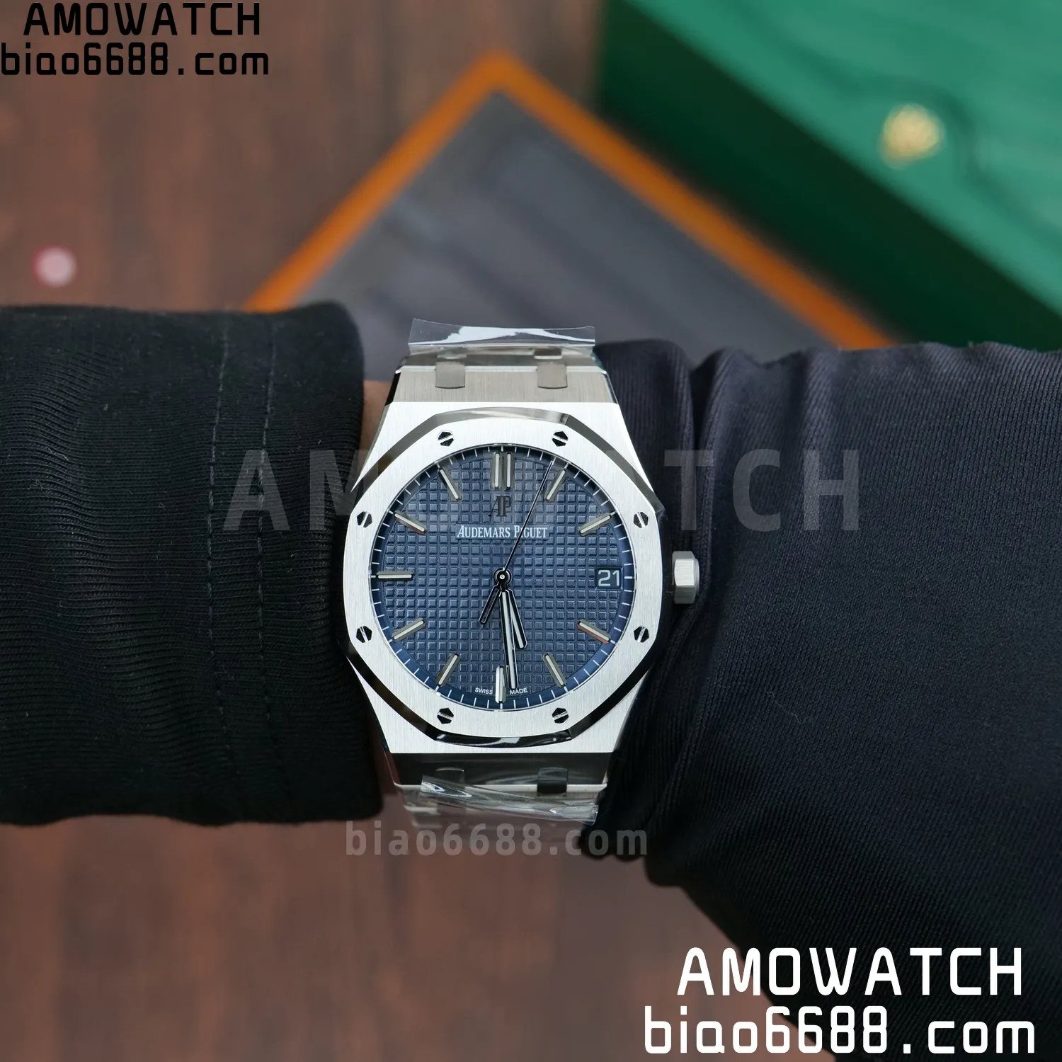 AP Royal Oak 41mm 15500 SS VSF1:1 Best Edition Blue Textured Dial on SS Bracelet A4302 Super Clone 107 1f593dbb8b1c6c6 AMO Watch