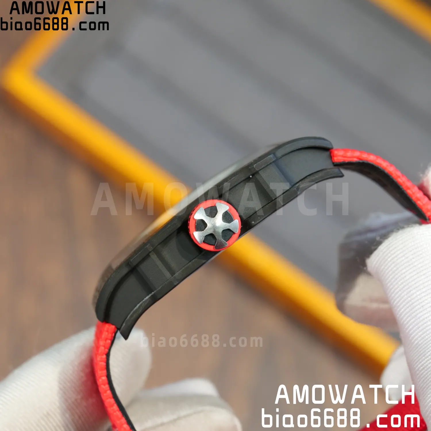 RICHARD MILLE RM67-02 Black NTPT Best Edition Italy Dial on Red Nylon strap CRMA7 Clone V9 84 211c6cf0c280c1c AMO Watch