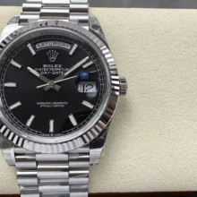 Rolex DayDate 228239 40mm VSF 1:1 Best Edition Black Dial Fluted Bezel 3255