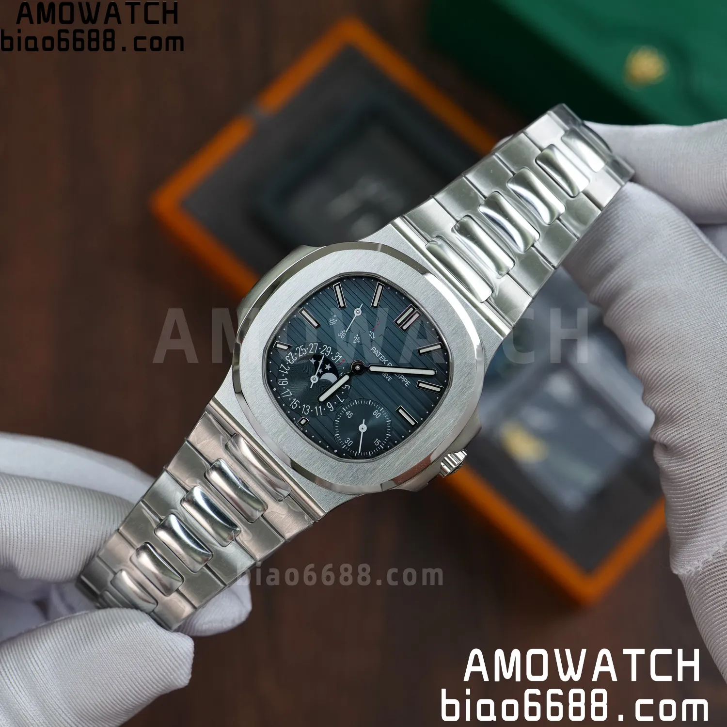 Custom Made PP Nautilus 5712 SW Dial Hands VVS Moon Phase Wheel 52 22dab75a0dd908b AMO Watch