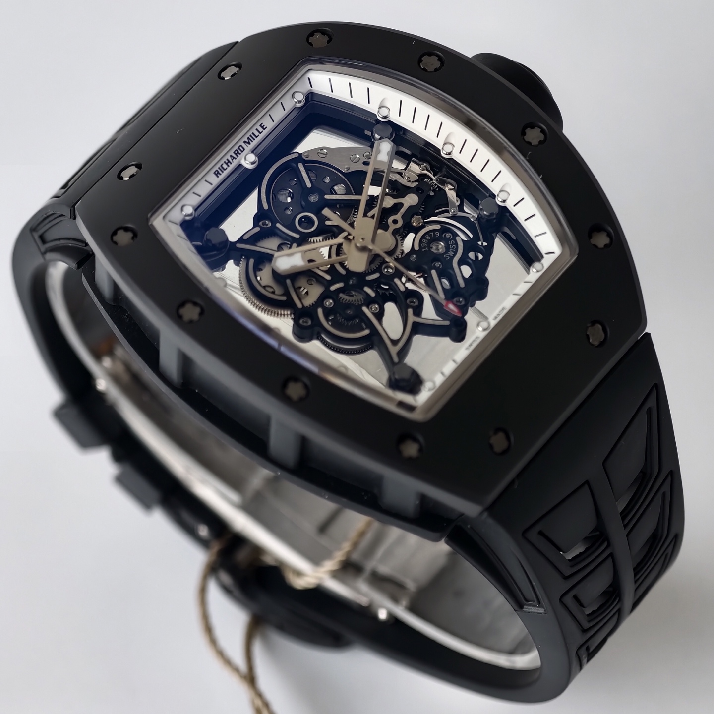 Richard Mille RM055 Black Ceramic UMI 1:1 Best Edition on White Inner Bezel on Shark Rubber Strap RMUL2 Free Sprung 21 2433888e6960032 1 AMO Watch