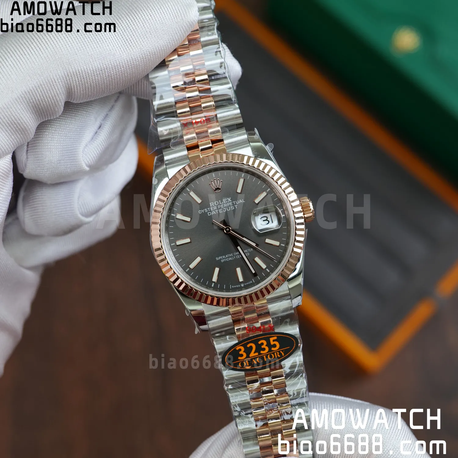 Rolex DateJust 36mm 126233 SS/RG QF 1:1 Best Edition 904L Steel Grey Dial on Jubilee Bracelet DD3235(Gain Weight) 66 249b78dd103874c AMO Watch