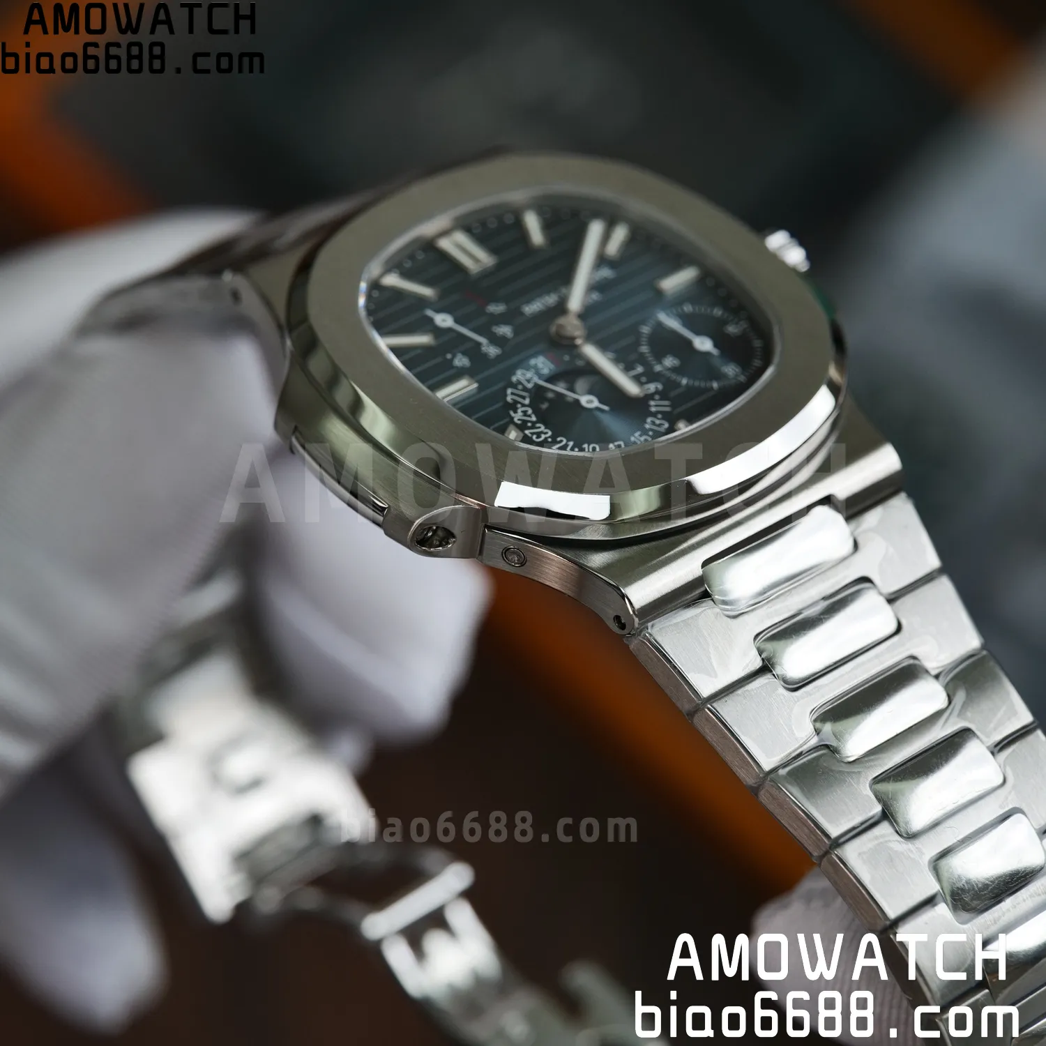 Custom Made PP Nautilus 5712 SW Dial Hands VVS Moon Phase Wheel 58 251d6e4dd492dfb AMO Watch