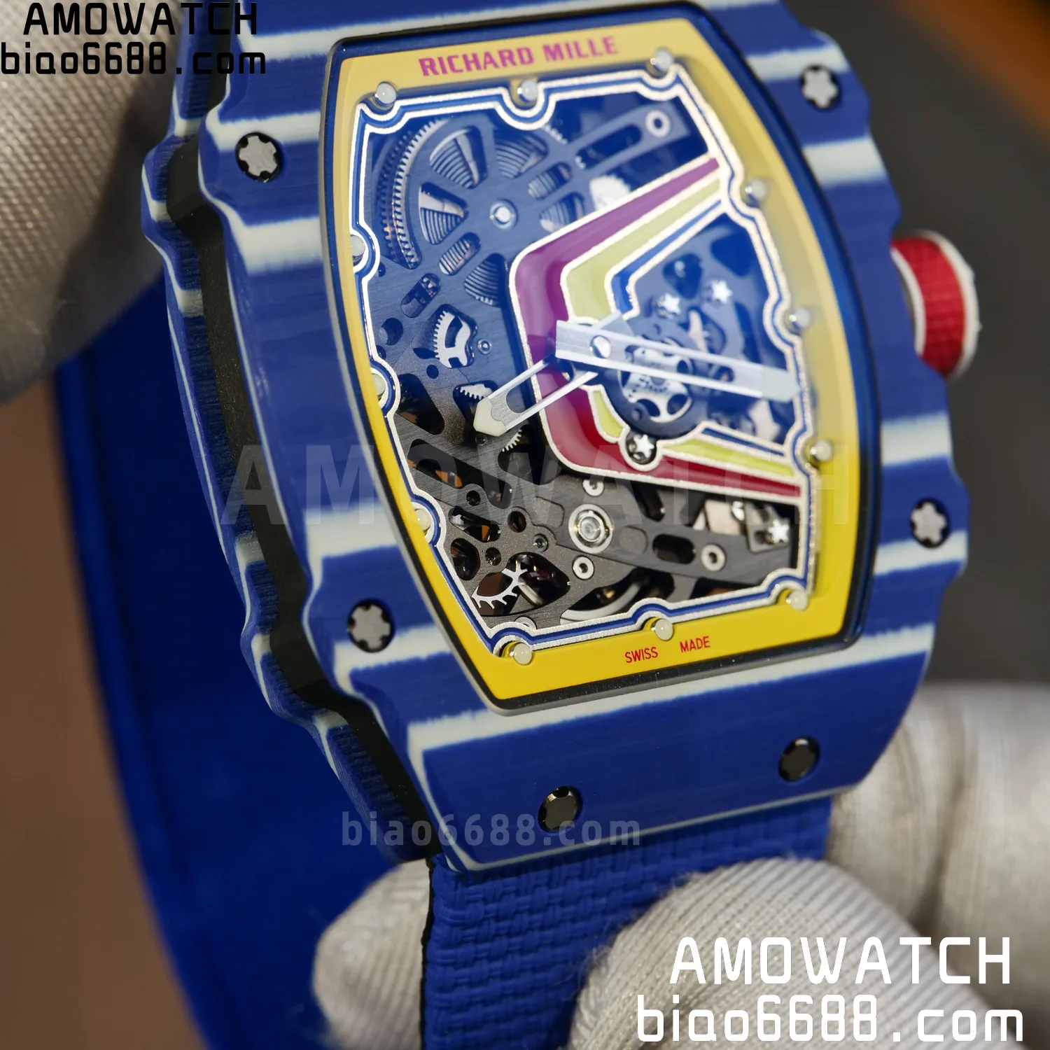 RICHARD MILLE RM67-02 Blue NTPT Best Edition Fernando Alonso Dial on Blue Nylon strap CRMA7 Clone V9 91 25dd7bf95219227 AMO Watch