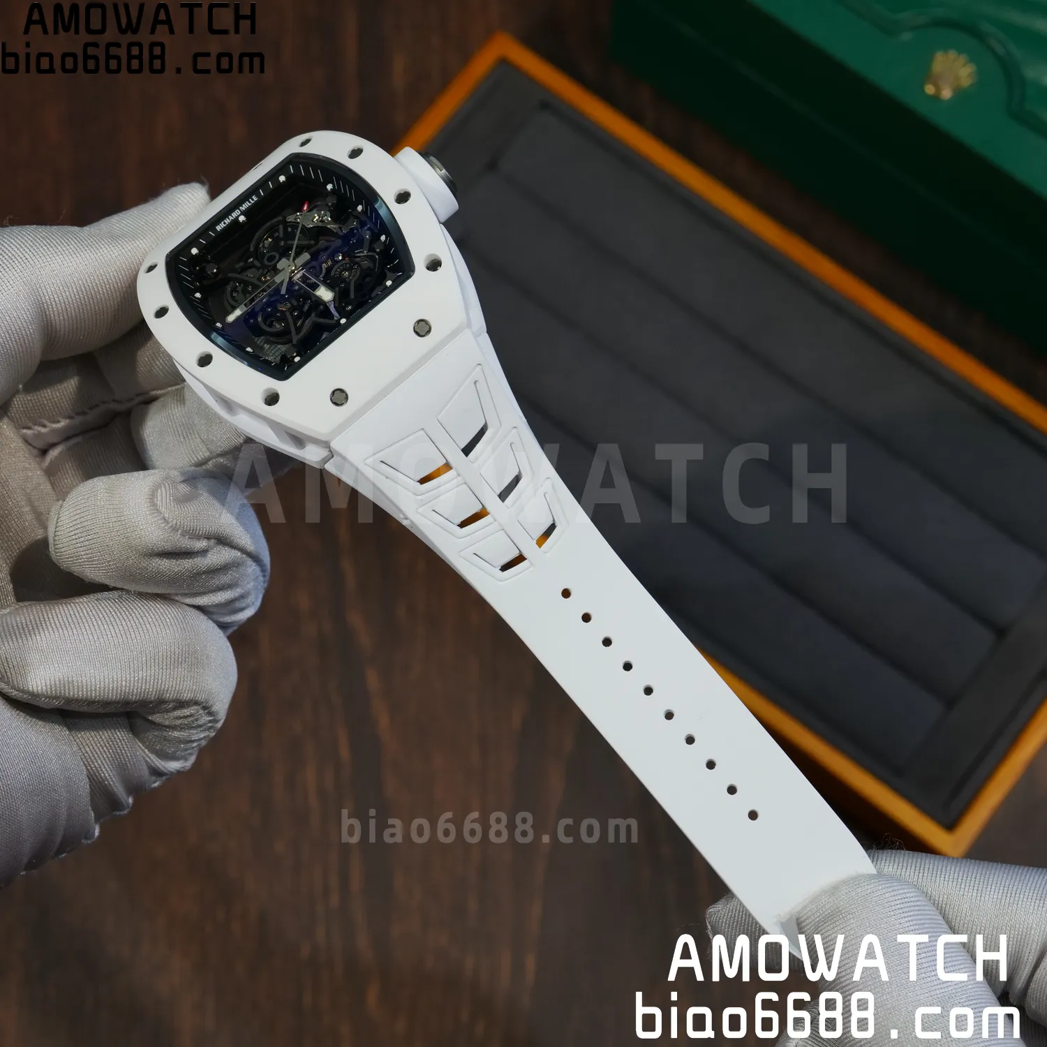 Richard Mille RM055 White Ceramic ZF 1:1 Best Edition Shark Fin Rubber Strap RMUL2 Super Clone V3 63 270656b1113b0d5 AMO Watch