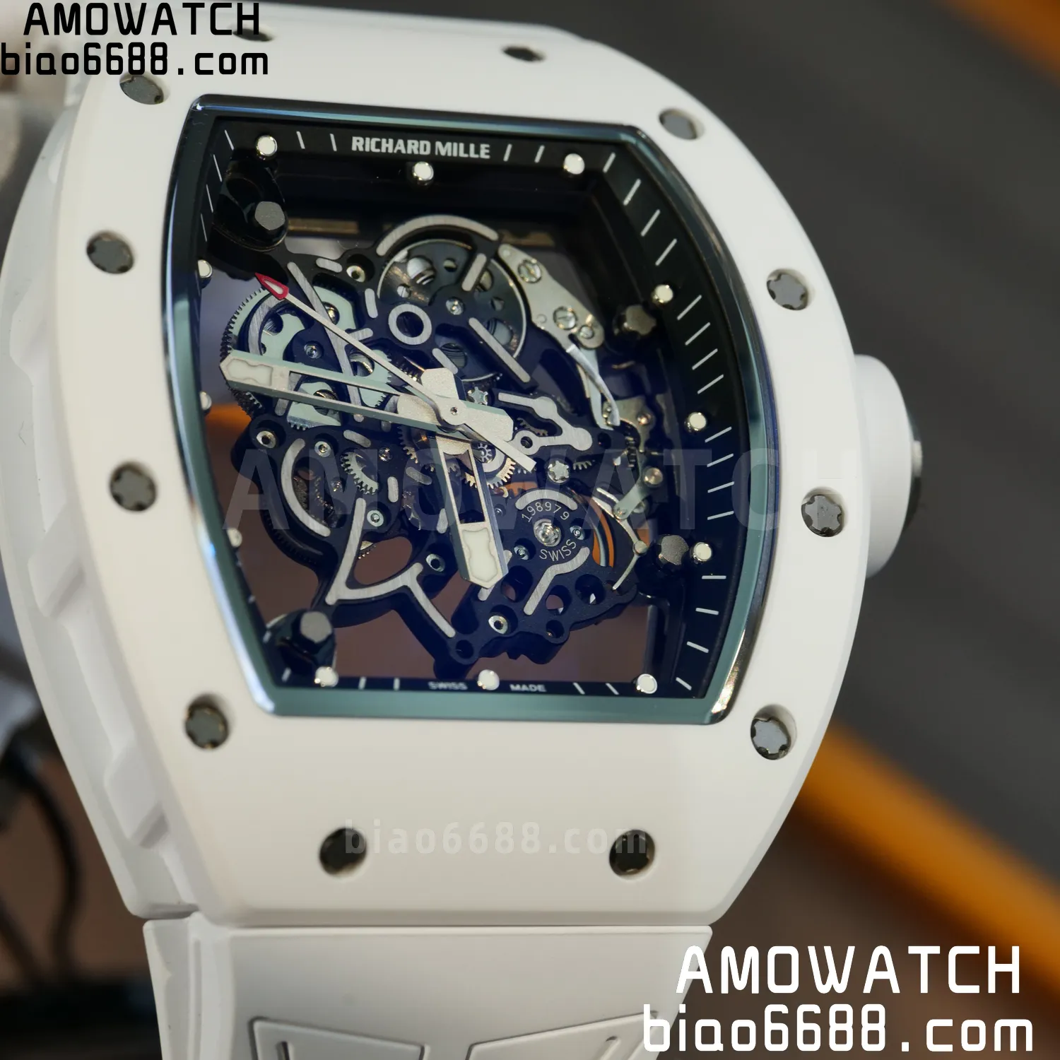 Richard Mille RM055 White Ceramic ZF 1:1 Best Edition Shark Fin Rubber Strap RMUL2 Super Clone V3 75 290d0d52abc49b5 AMO Watch