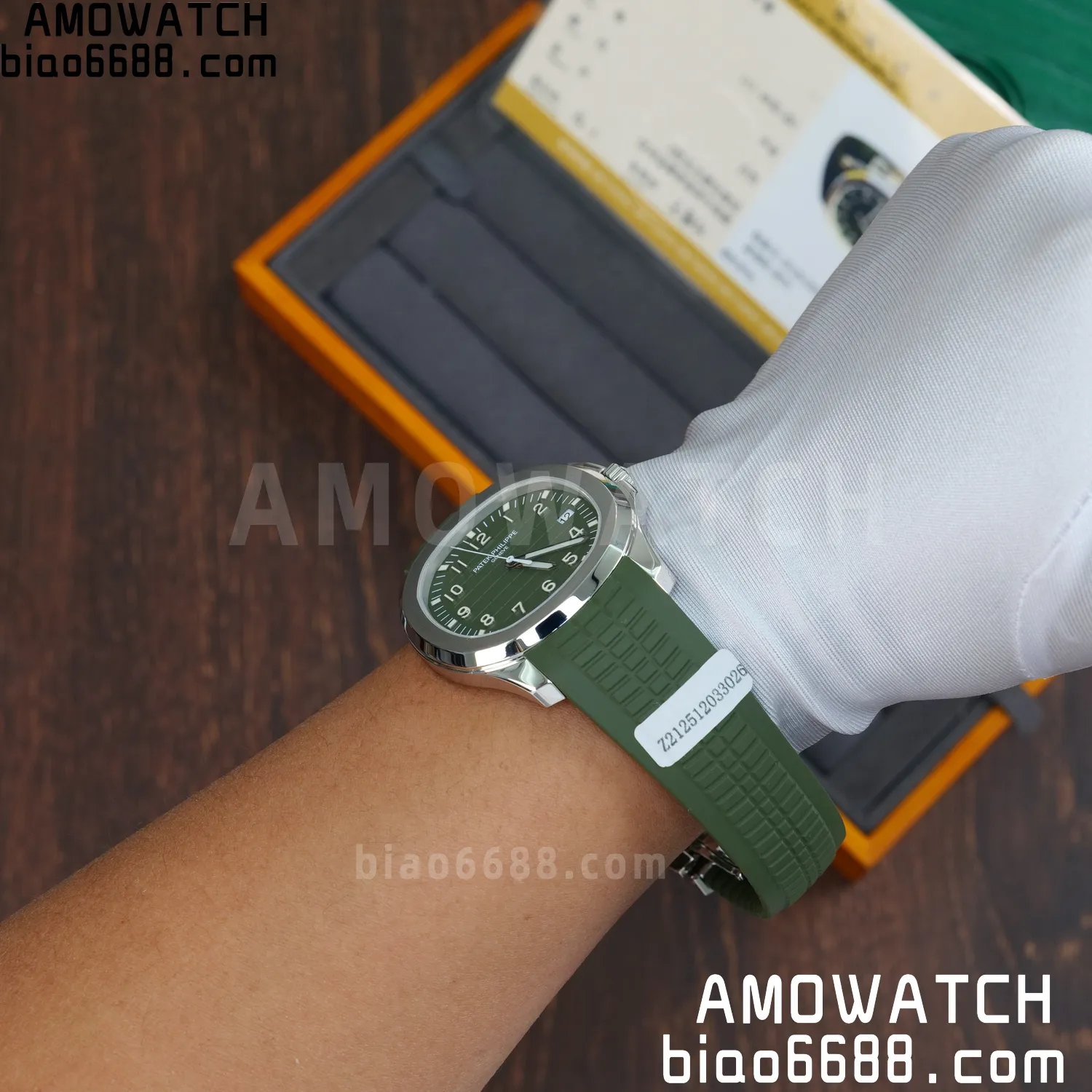 Custom Made PP Aquanaut 5168G 42mm Green Dial on Green Rubber Strap(Weighted) 92 2a136b4f80ddd05 阿默表行AmoWatch