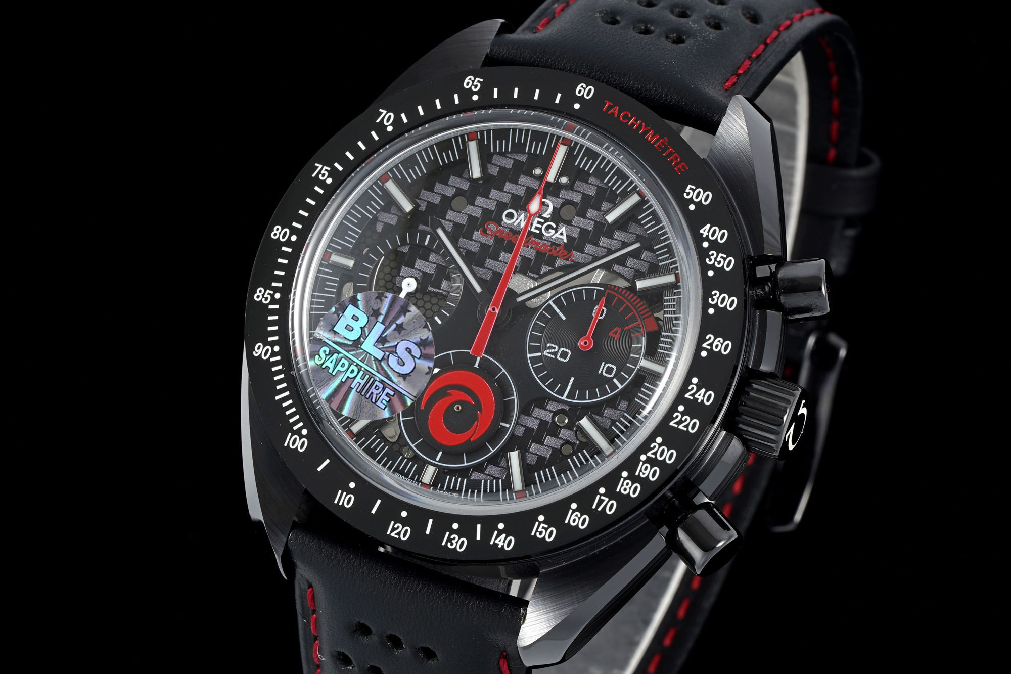 OMEGA Speedmaster Team Alinghi Black Ceramic BLSF Best Edition on Leather Strap Manual Winding Movement 20 2d34b59a2c10b99 AMO Watch