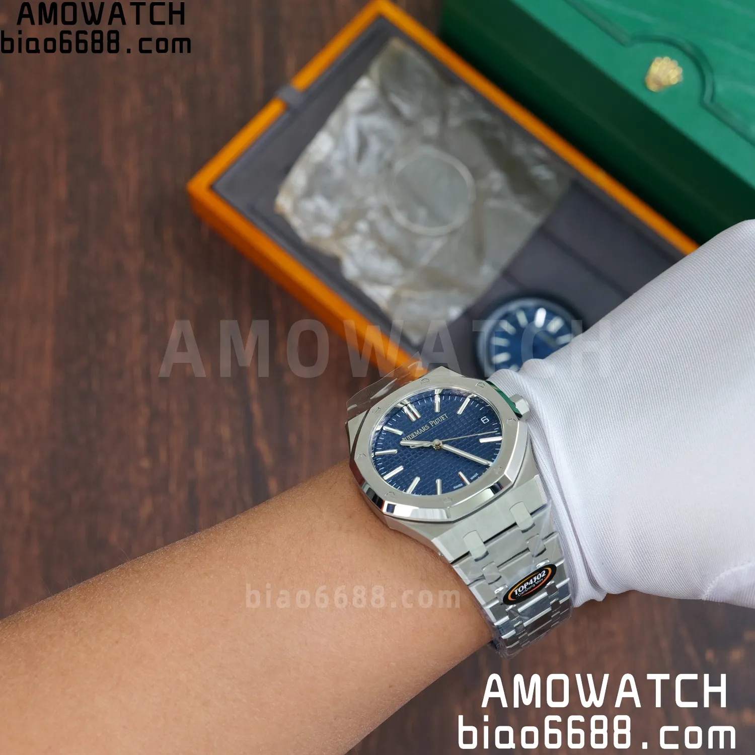 Custom Made AP Royal Oak 15510 SS TOP Factory (SW Factory Blue Dial、 DEEP Crystal) 87 2db615308533206 AMO Watch