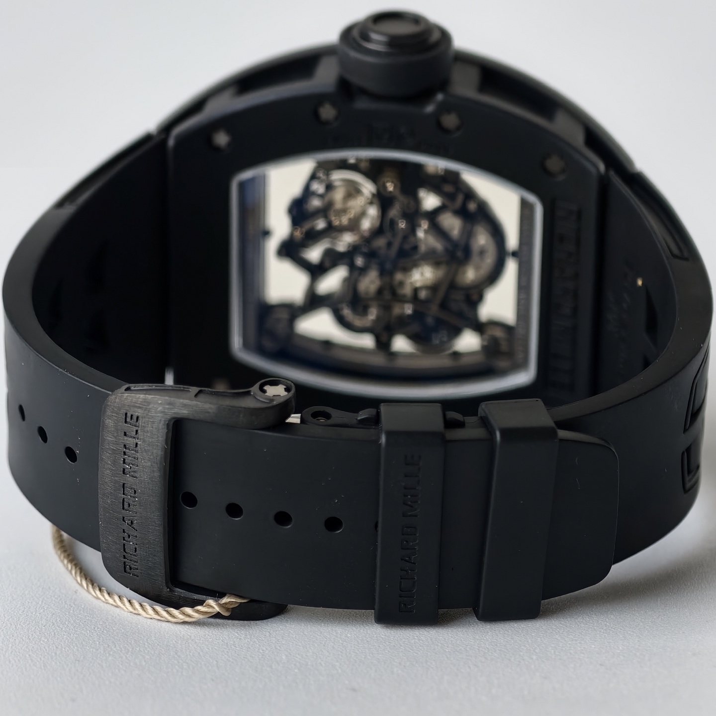 Richard Mille RM055 Black Ceramic UMI 1:1 Best Edition on Black/Red Inner Bezel on Shark Rubber Strap RMUL2 Free Sprung 27 2e36af7c2b7fdcd AMO Watch