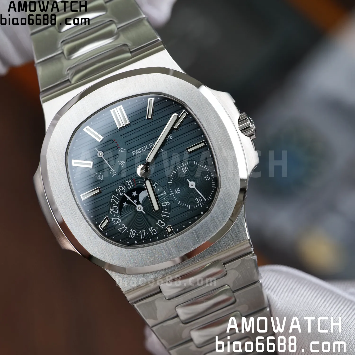 Custom Made PP Nautilus 5712 SW Dial Hands VVS Moon Phase Wheel 64 2e47940d04fd8e1 AMO Watch