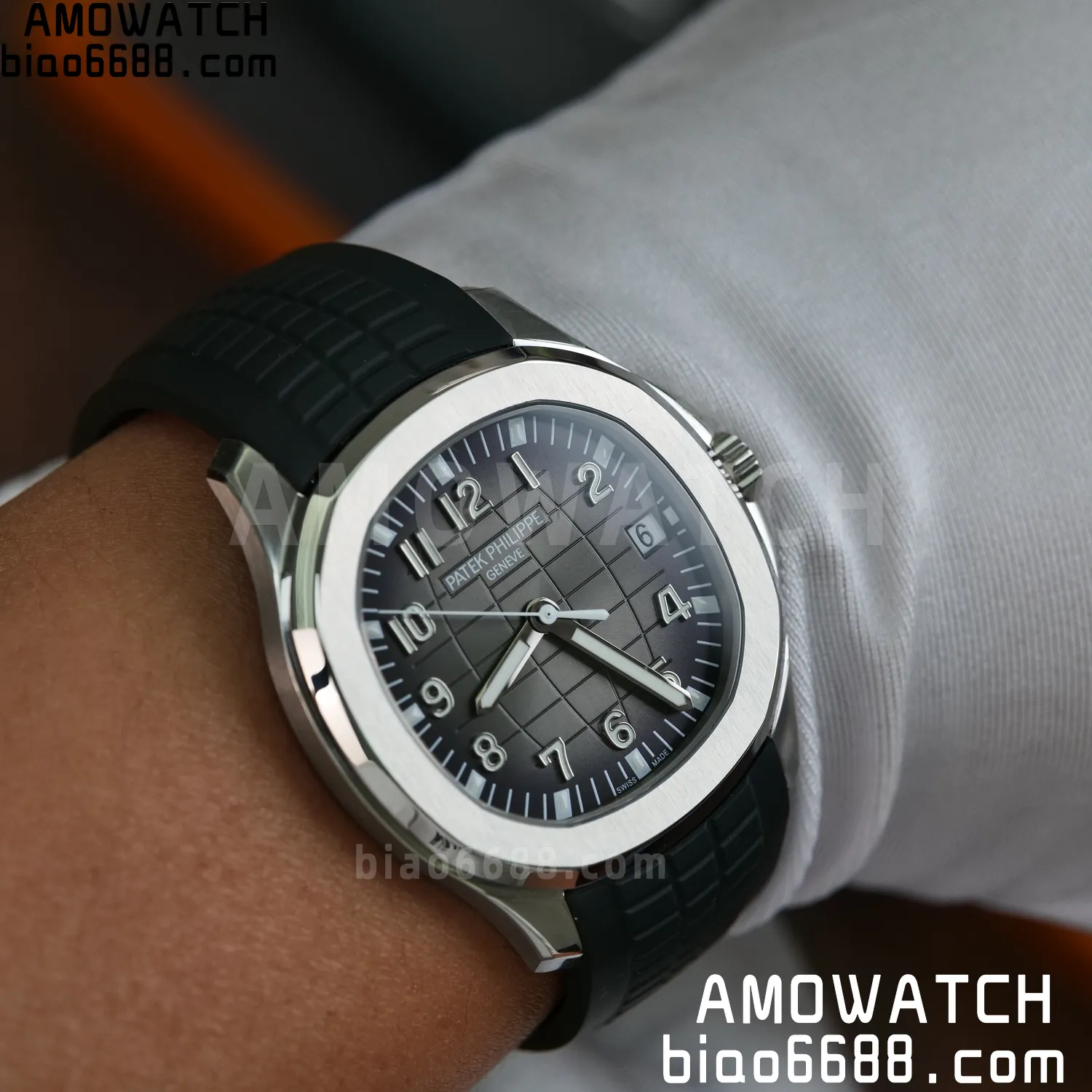 Custom Made PP Aquanaut 5167A ,Modified content :SW factory Gray Dial、 pointer、DEEP Crystal 86 2e94f797246cd31 AMO Watch