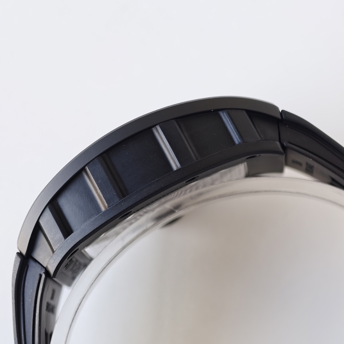 RM055 Black Ceramic UMI 1:1 Best Edition on Black/RG Inner Bezel on Shark Rubber Strap RMUL2 Free Sprung 25 2ed65457bfa1a6d AMO Watch