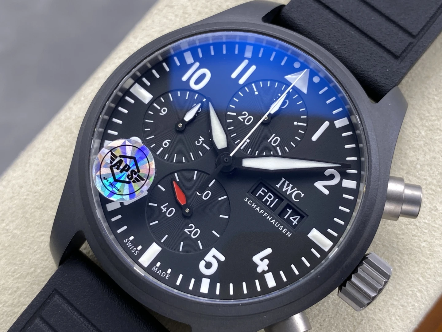 IWC Pilot Chrono IW389401 Black Ceramic APSF 1:1 Best Edition Black Dial SA69385 Super Clone 31 32ccf1ca9adf641 AMO Watch