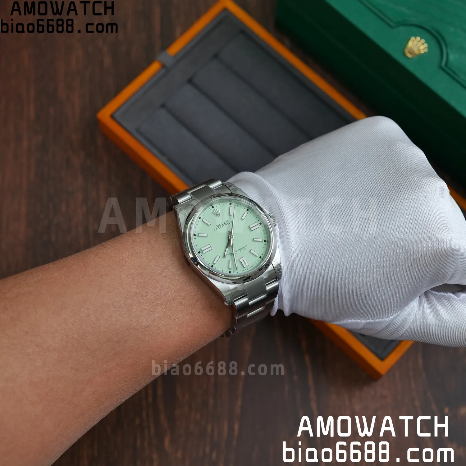 Rolex Oyster Perpetual 124300 41mm VSF 1:1 Best Edition 904L Steel Green Dial VS3235 73 33baaa2a4023e9b AMO Watch