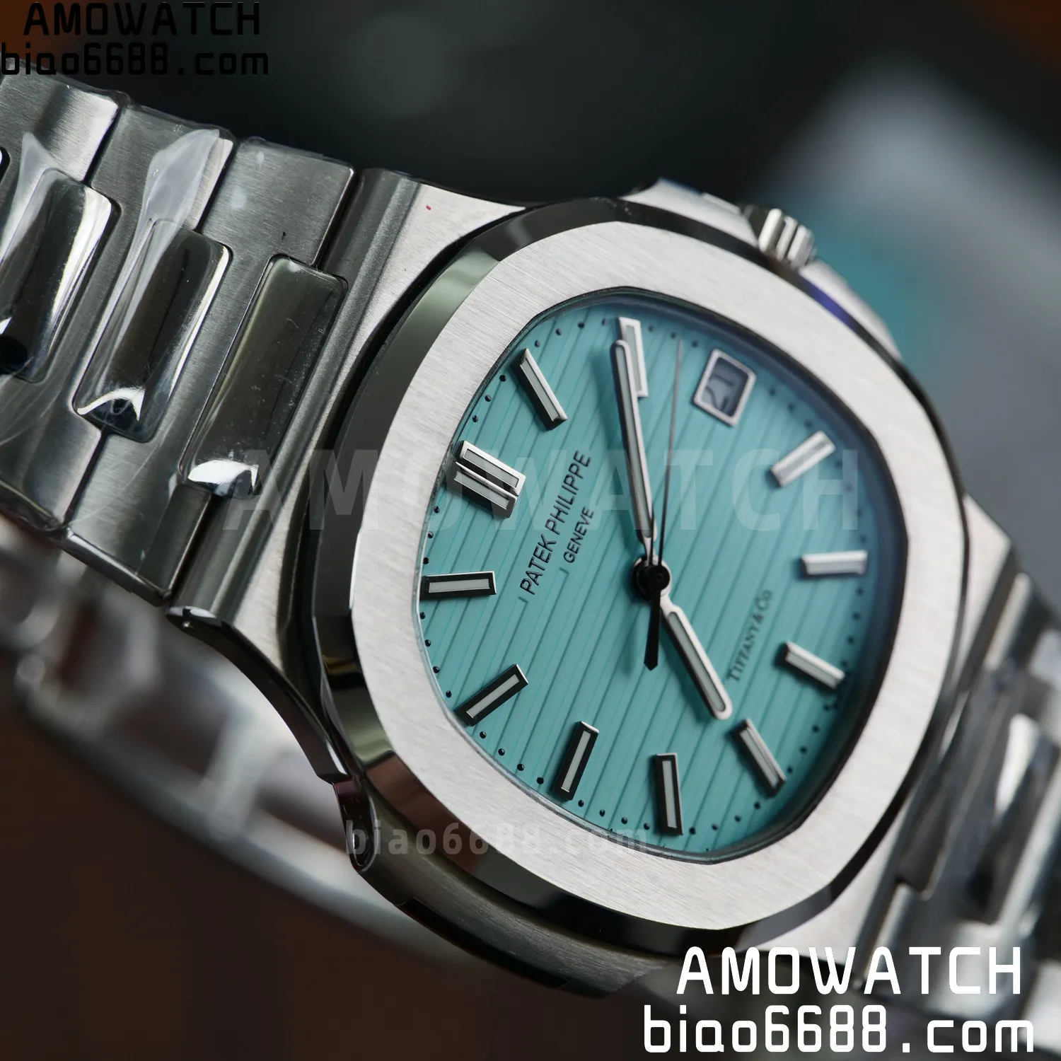 Custom Made PP Nautilus 5711 Tiffany Modified content :SW factory Tiffany Dial 、SW Pointer、DEEP crystal 77 35ffa2026e09959 阿默表行AmoWatch