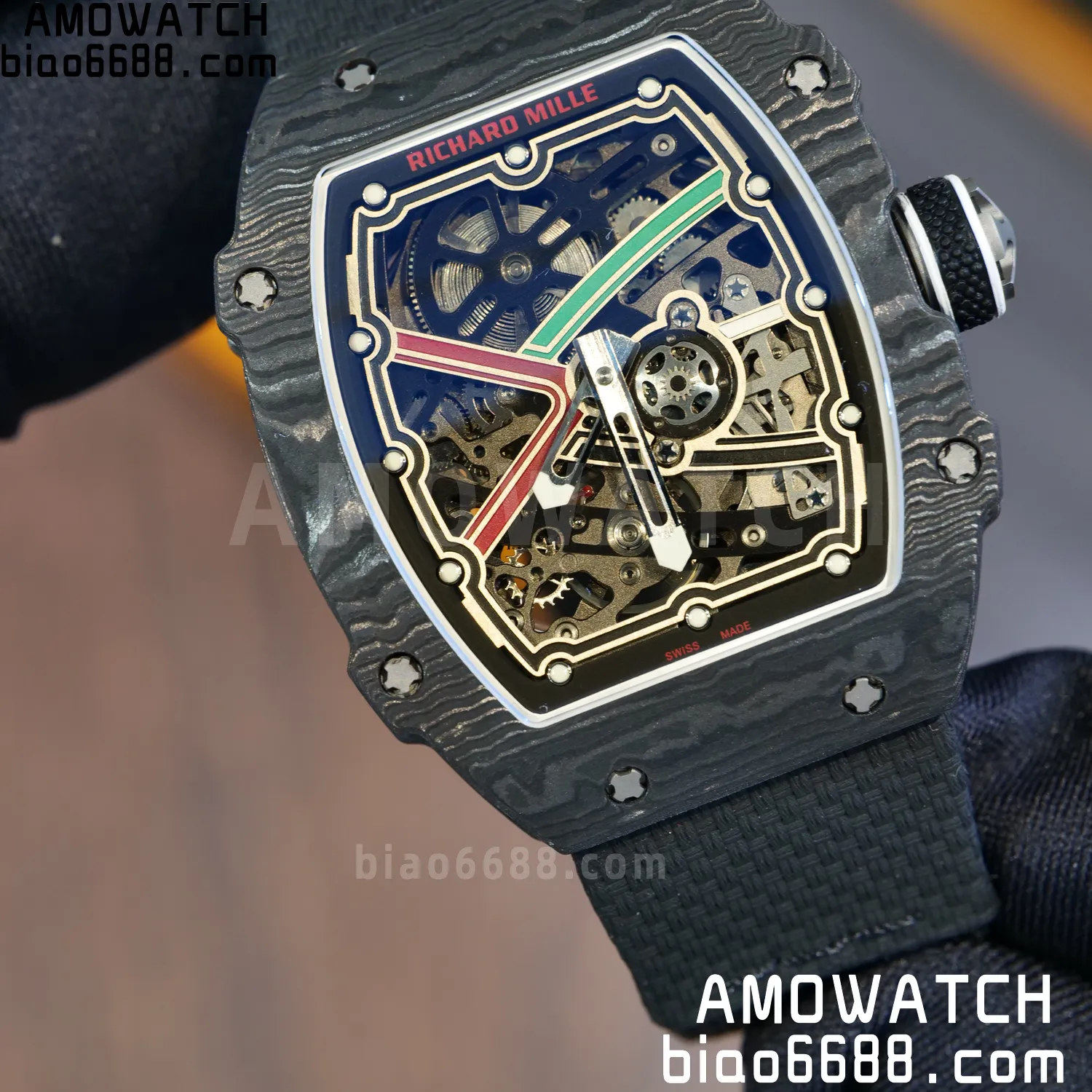 RICHARD MILLE RM67-02 Black NTPT AVF Best Edition UAE Dial on Black Nylon strap CRMA7 Clone 91 36fb73c4b7a4fc7 AMO Watch