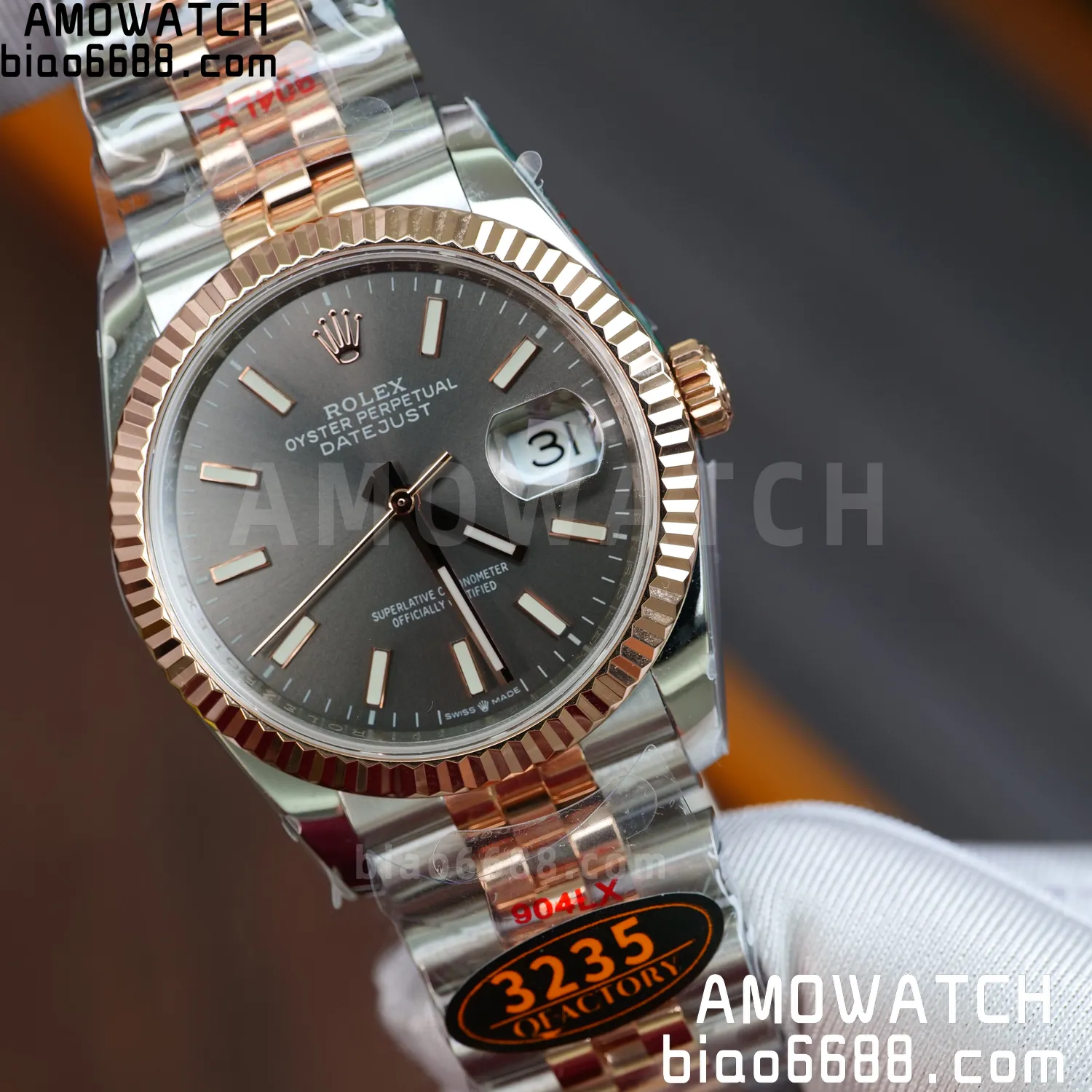 Rolex DateJust 36mm 126233 SS/RG QF 1:1 Best Edition 904L Steel Grey Dial on Jubilee Bracelet DD3235(Gain Weight) 80 37ca7b7e51adc1a AMO Watch