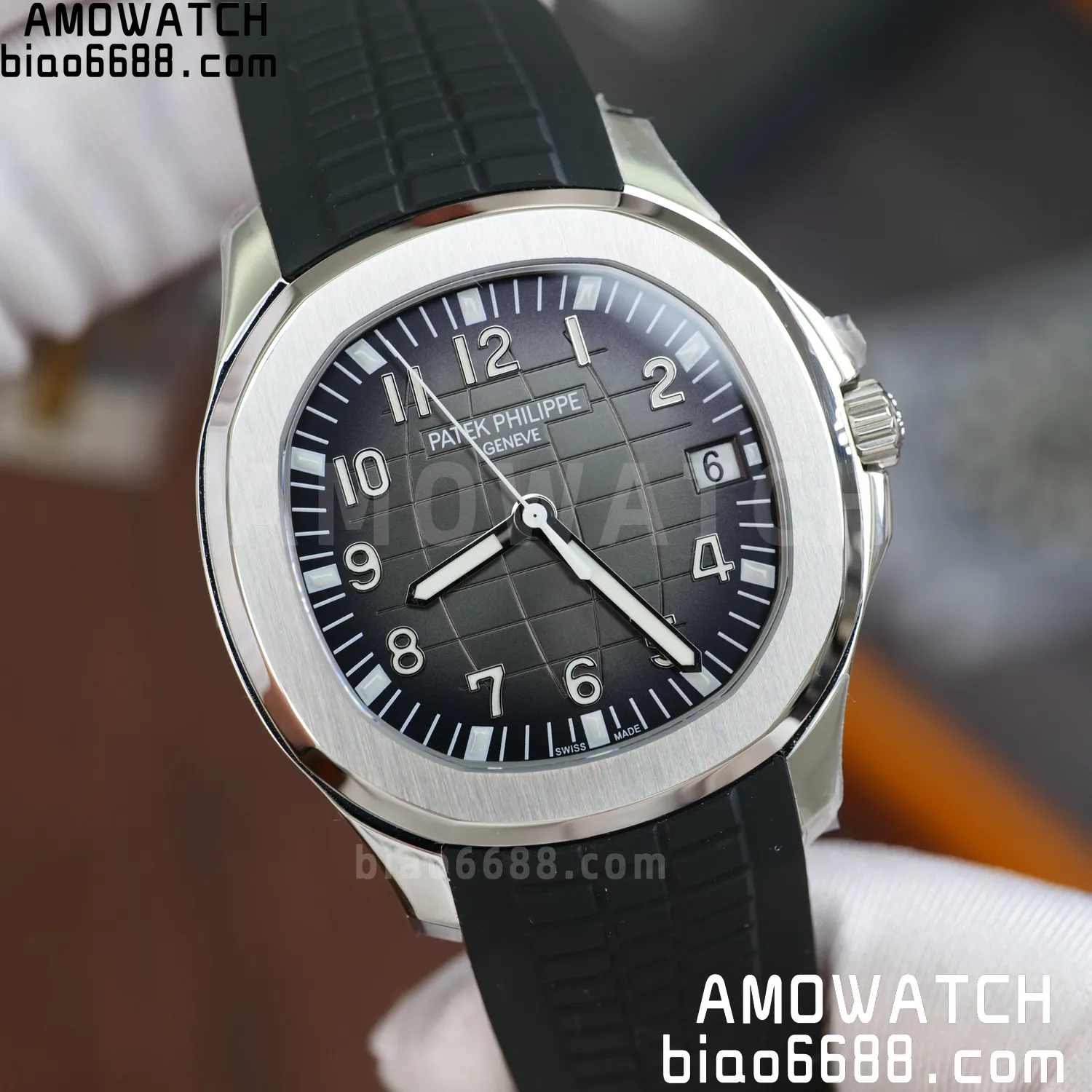 Custom Made PP Aquanaut 5167A ,Modified content :SW factory Gray Dial、 pointer、DEEP Crystal 76 389e46f810d0fc4 AMO Watch