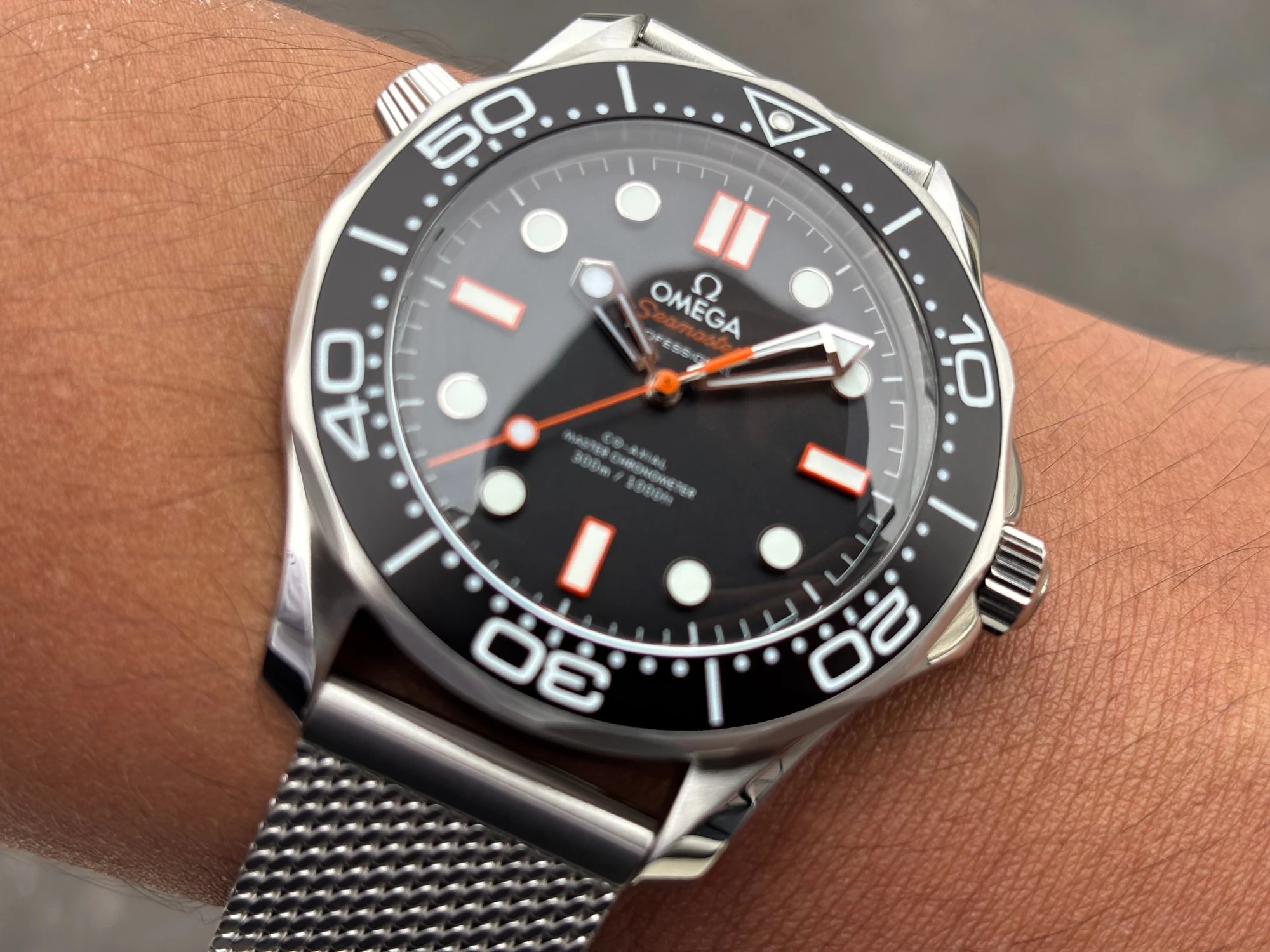 OMEGA Seamaster 300M Diver SS VSF 1:1 Best Edition Black/Orange Dial on SS Mesh Bracelet VS8806 Super Clone 54 38c67379502c3c9 AMO Watch