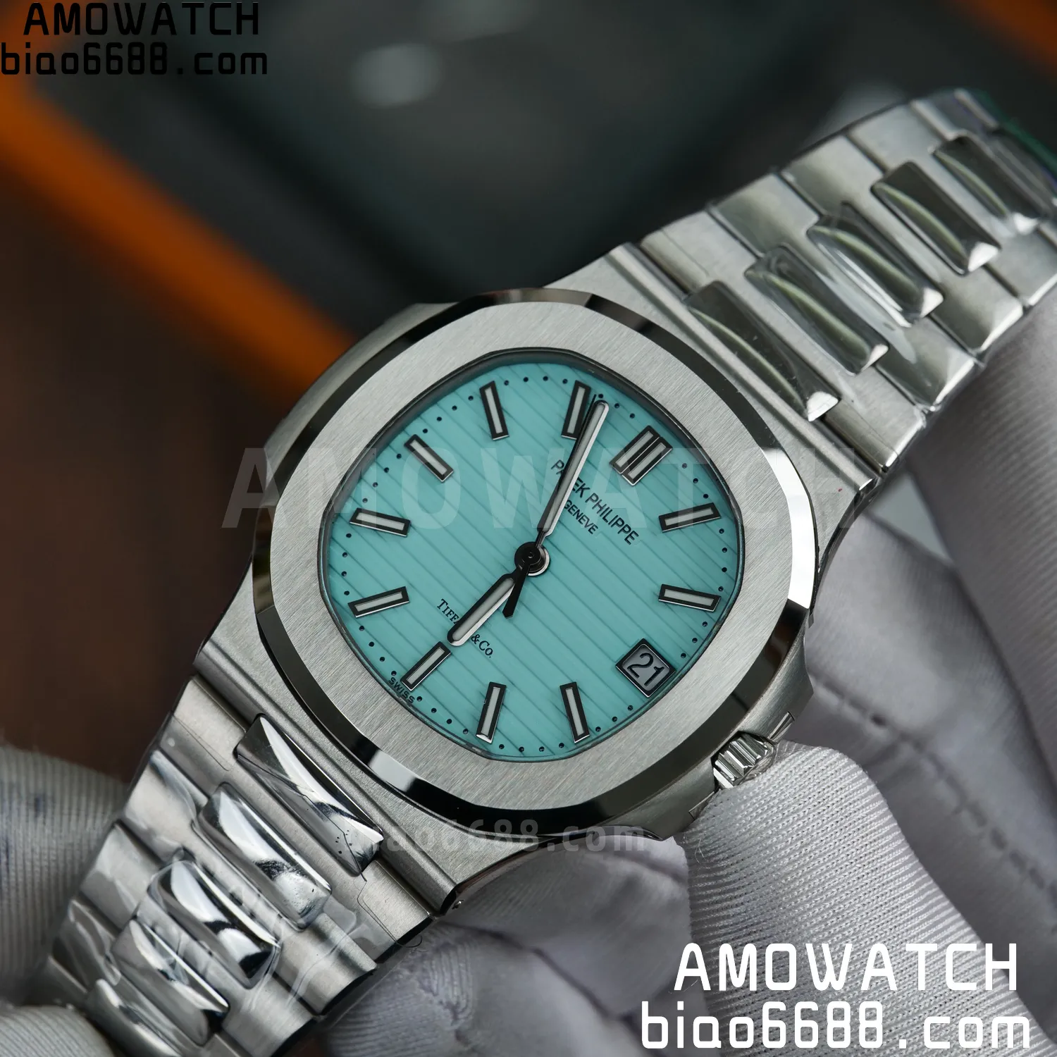 Custom Made PP Nautilus 5711 Tiffany Modified content :SW factory Tiffany Dial 、SW Pointer、DEEP crystal 76 3a0f99cc46c0920 阿默表行AmoWatch