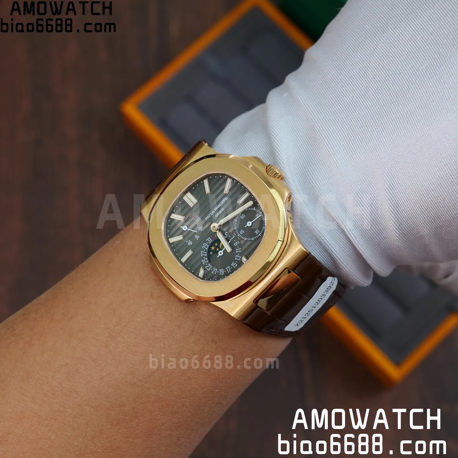 Custom Made PP Nautilus 5712 RG PPF 18K Real Rose Gold Plating 94 3a217ad2f408403 AMO Watch