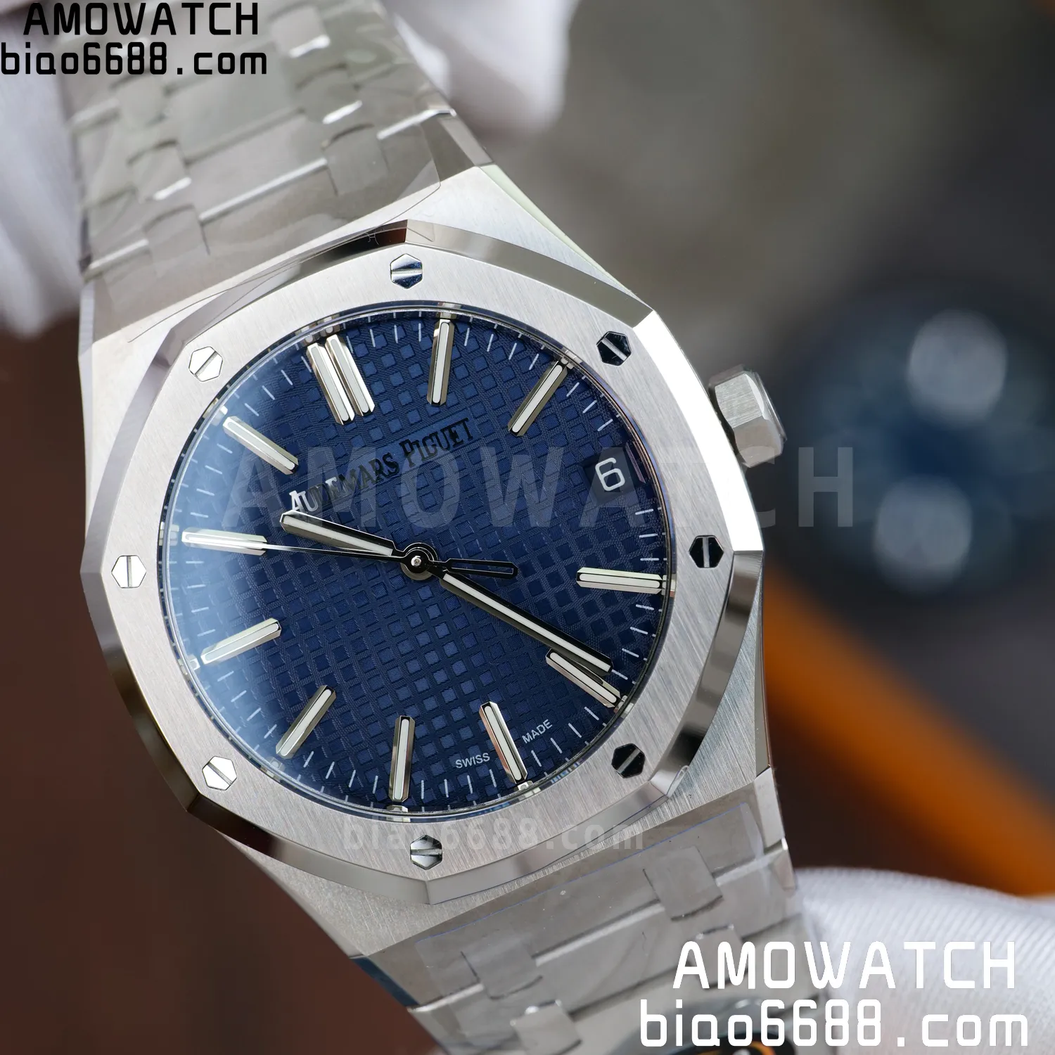 Custom Made AP Royal Oak 15510 SS TOP Factory (SW Factory Blue Dial、 DEEP Crystal) 78 3e2b1b9e15d0fb7 AMO Watch