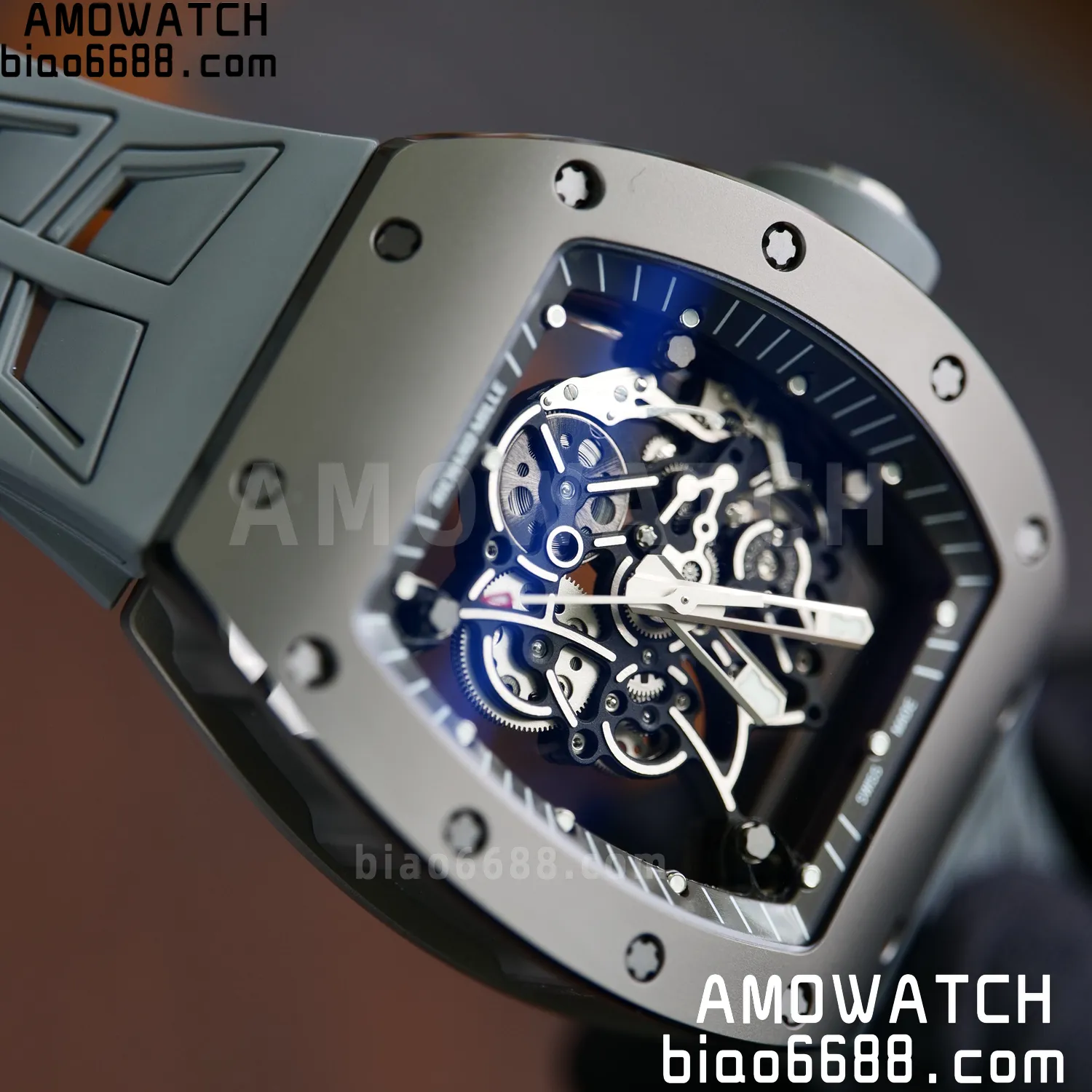 RICHARD MILLE RM055 Gray Ceramic UMI 1:1 Best Edition on Shark Rubber Strap RMUL2 Free Sprung 93 3ed6fdb57596f71 AMO Watch