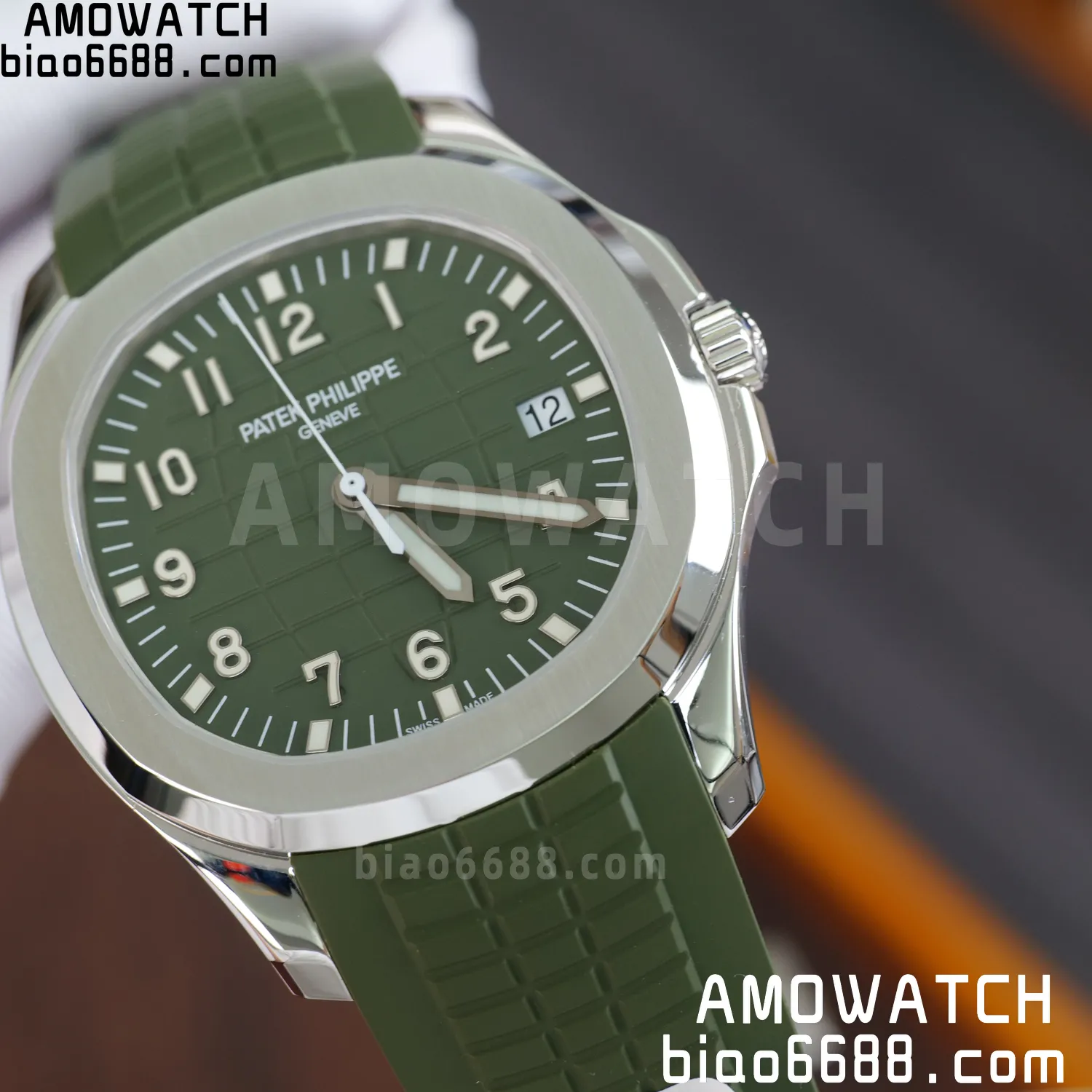 Custom Made PP Aquanaut 5168G 42mm Green Dial on Green Rubber Strap(Weighted) 80 3f08f889a157124 阿默表行AmoWatch