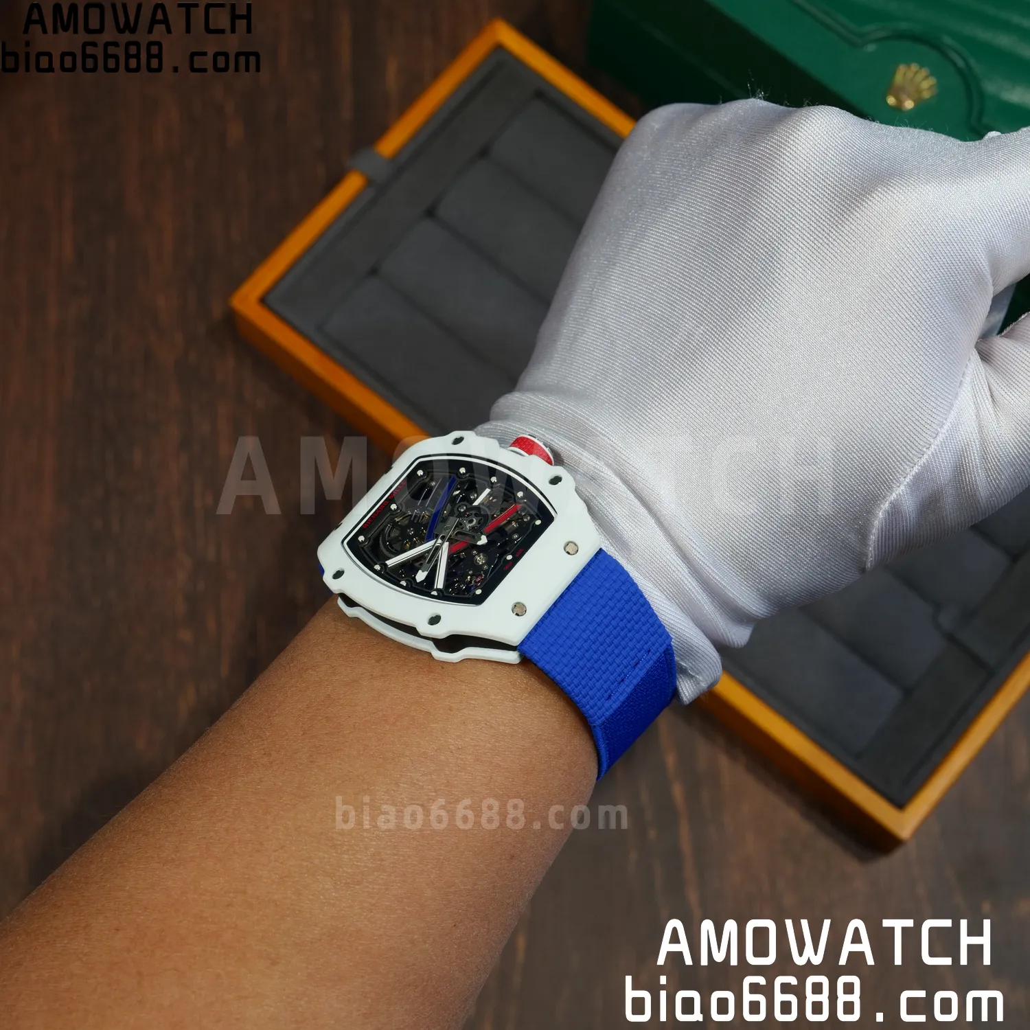 RICHARD MILLE RM67-02 White NTPT Best Edition France Dial on Blue Nylon strap CRMA7 Clone V9 110 3f6f8455e1fc19c AMO Watch