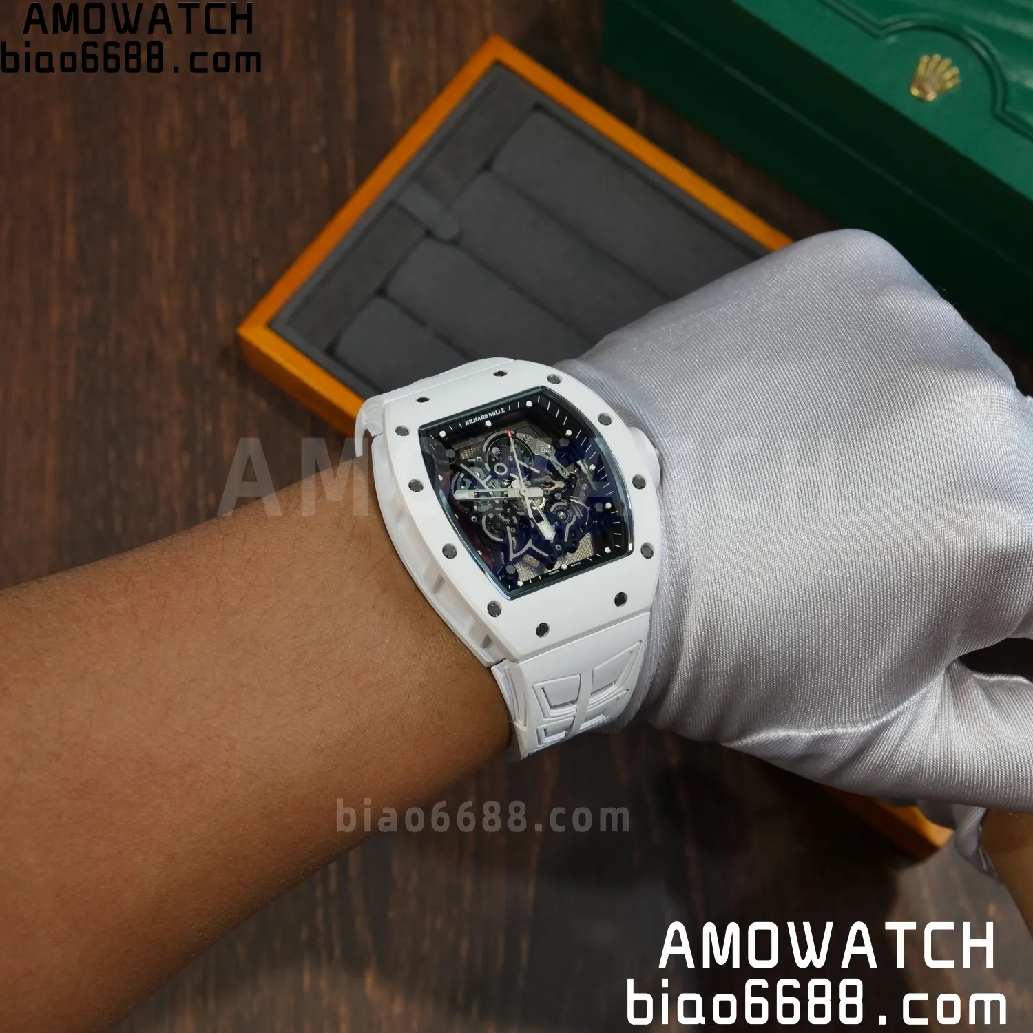 Richard Mille RM055 White Ceramic ZF 1:1 Best Edition Shark Fin Rubber Strap RMUL2 Super Clone V3 82 3f7f57ee65d1834 AMO Watch