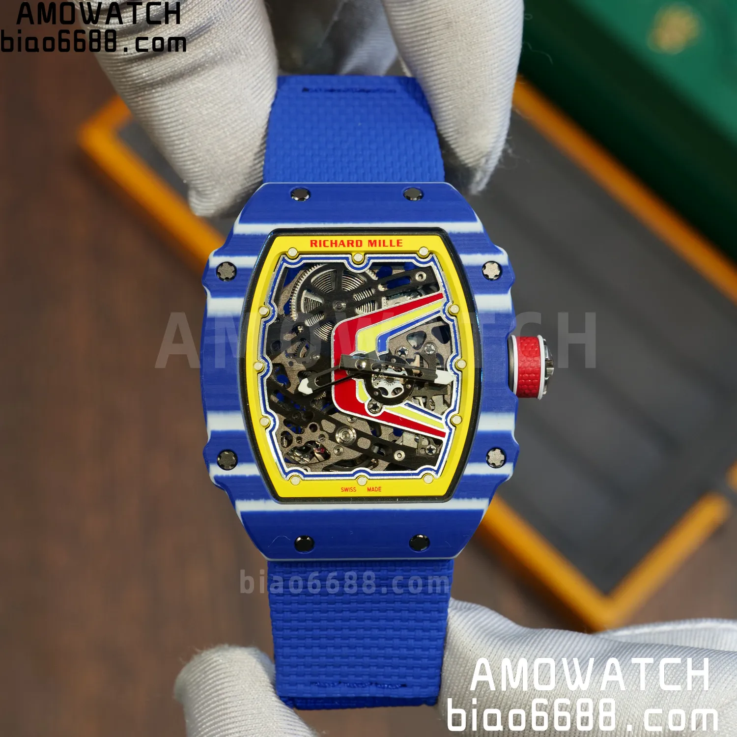 RICHARD MILLE RM67-02 Blue NTPT Best Edition Fernando Alonso Dial on Blue Nylon strap CRMA7 Clone V9 79 405b7e46c198762 AMO Watch