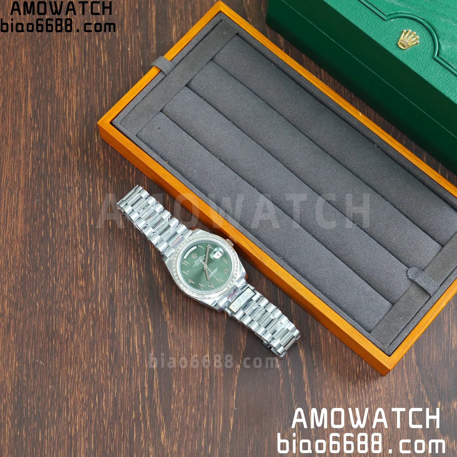 Rolex DayDate 228396 40mm QF 1:1 Best Edition Ice Green Roman Dial Diamond Bezel V6(Tungsten Heavy Version) 66 407f80a3662ace5 AMO Watch