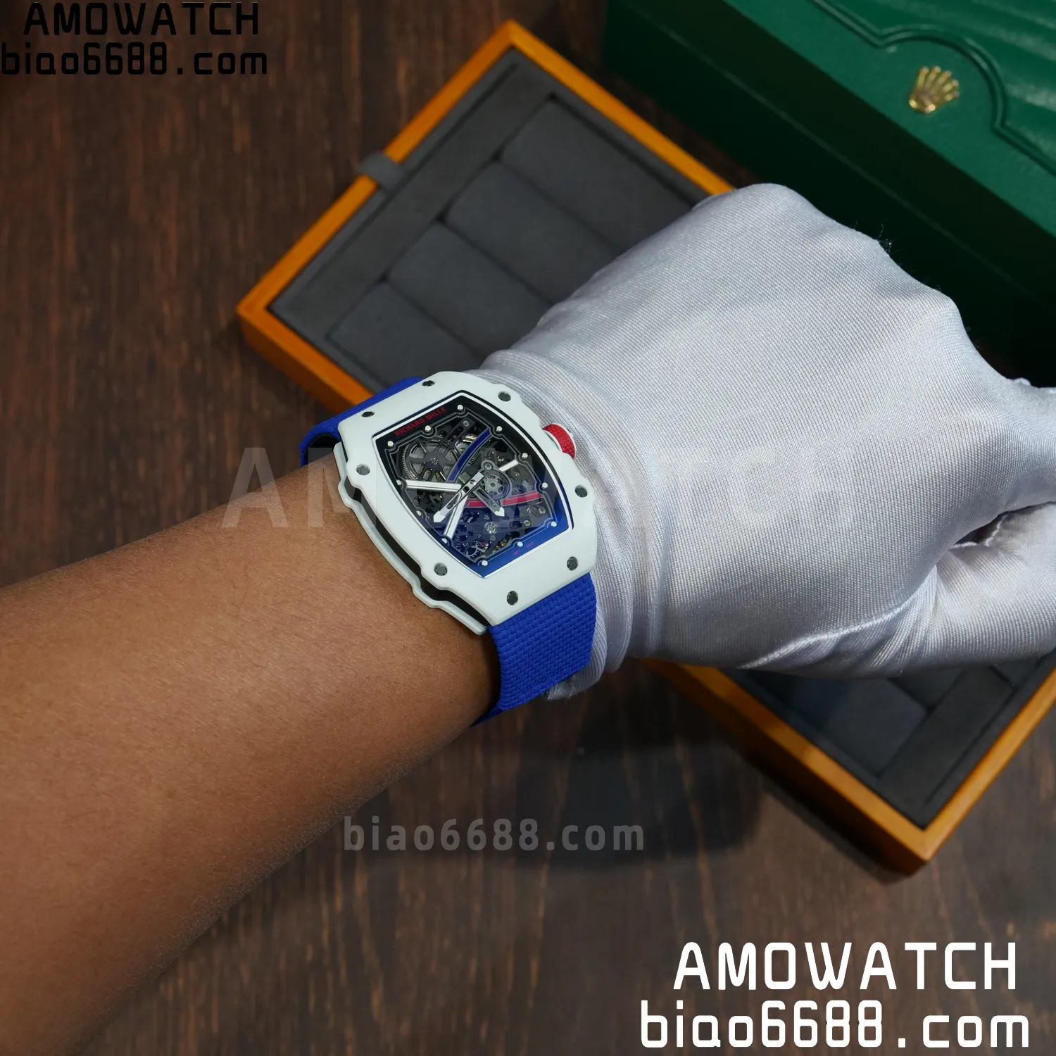 RICHARD MILLE RM67-02 White NTPT Best Edition France Dial on Blue Nylon strap CRMA7 Clone V9 107 45669cdf1cb84bd AMO Watch