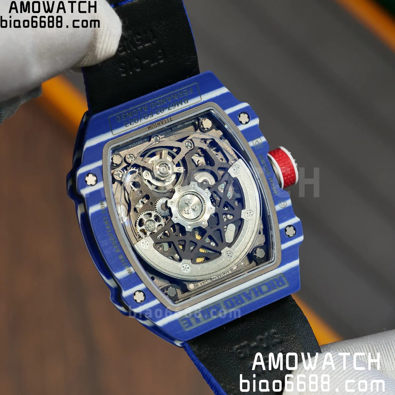 RICHARD MILLE RM67-02 Blue NTPT Best Edition Fernando Alonso Dial on Blue Nylon strap CRMA7 Clone V9 96 476f7cacf91f652 AMO Watch