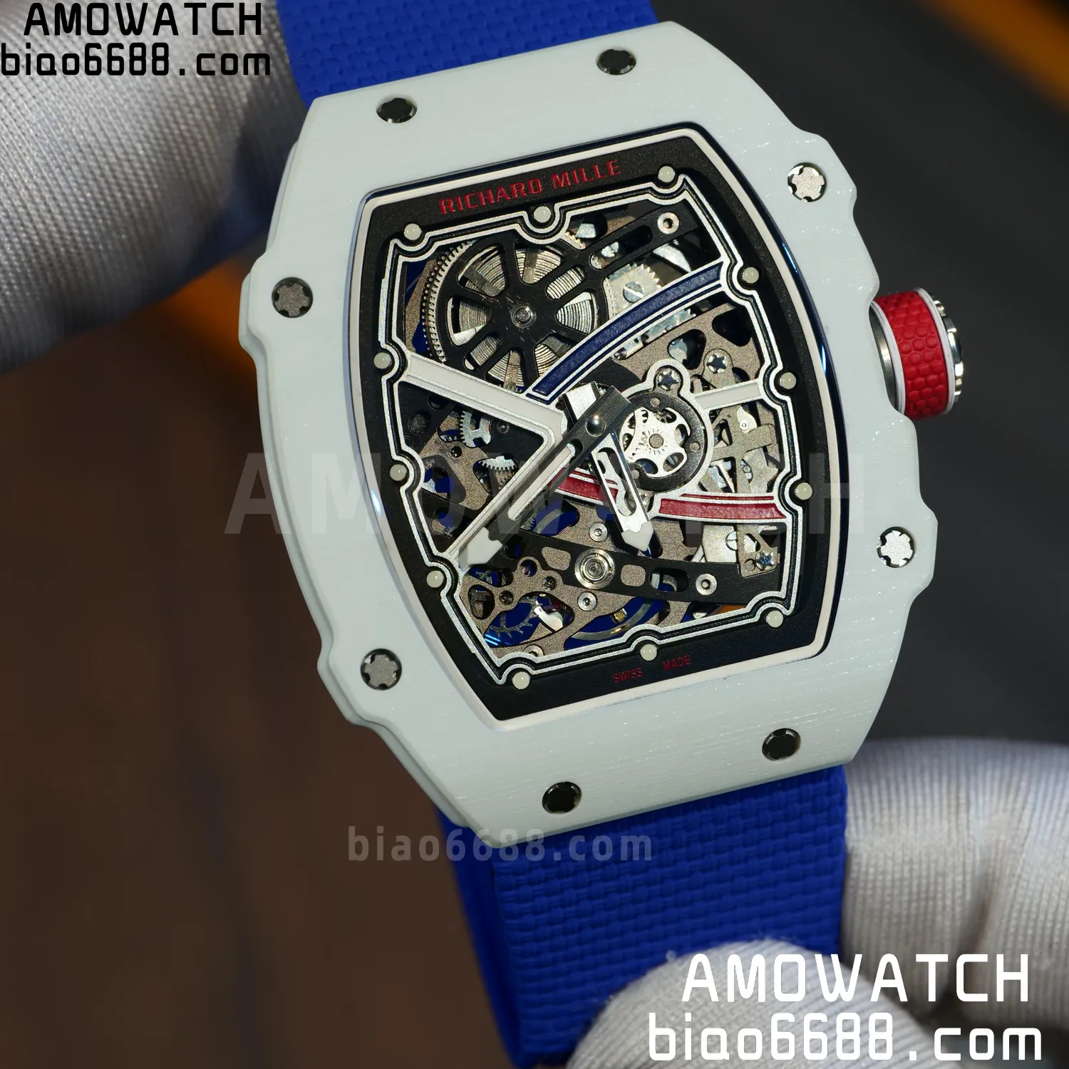 RICHARD MILLE RM67-02 White NTPT Best Edition France Dial on Blue Nylon strap CRMA7 Clone V9 93 481fa58d095fd21 AMO Watch