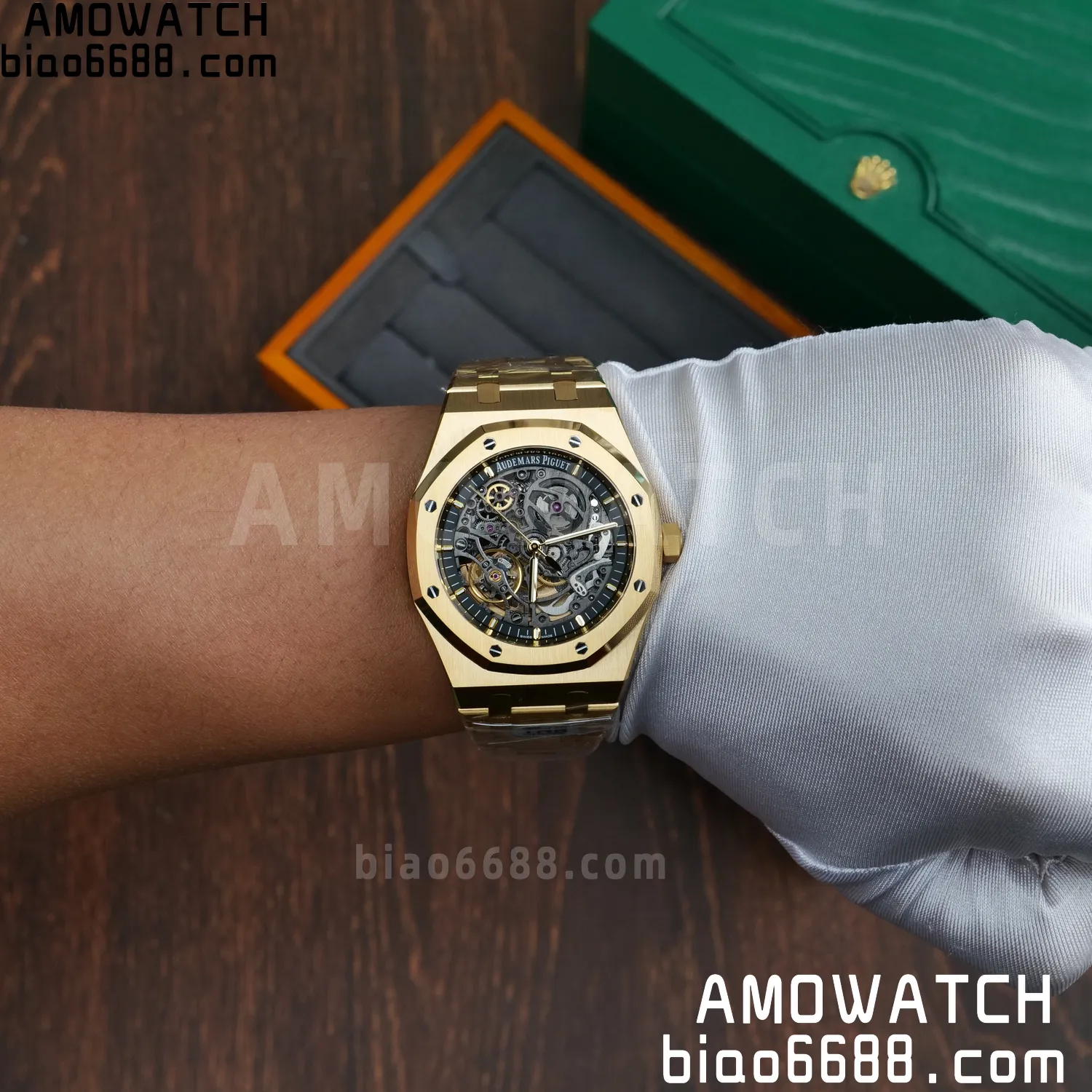 AP Royal Oak 41mm Skeleton 15407 YG THB Factory 1:1 Best Edition Skeleton Dial on RG Bracelet A3132 V2 82 48ec0532028154f 阿默表行AmoWatch